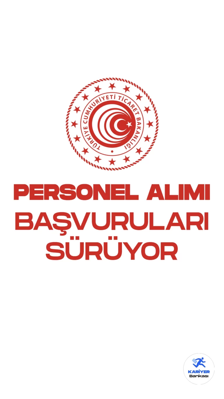 Ticaret Bakanlığı personel alımı için başvuru işlemleri devam ediyor. Yayımlanan duyuruda, Bakanlığı 15 sözleşmeli personel alımı yapılacağı kaydedildi. Başvuruların 26 Haziran 2023 tarihine kadar alınacağı aktarıldı. Başvuru yapacak adayların genel ve özel şartları taşıması gerekmektedir.