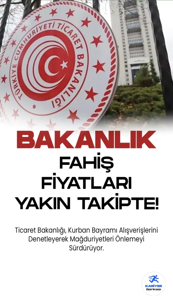 Ticaret Bakanlığı, Kurban Bayramı Alışverişlerini Denetleyerek Mağduriyetleri Önlemeyi Sürdürüyor.Ticaret Bakanlığı, vatandaşların Kurban Bayramı alışverişlerinde herhangi bir mağduriyet yaşamaması için 81 ildeki denetimlerini sürdürürken, şikayetleri de yakından takip ediyor. Bakanlık tarafından yapılan açıklamada, bayram dönemlerinin milli ve manevi değerlerin, ortak sevincin, birlik, beraberlik ve kardeşlik duygularının en yoğun yaşandığı zamanlar olduğuna vurgu yapılarak, vatandaşların huzur ve refahı için çalışmaların hız kesmeden devam ettiği belirtildi.