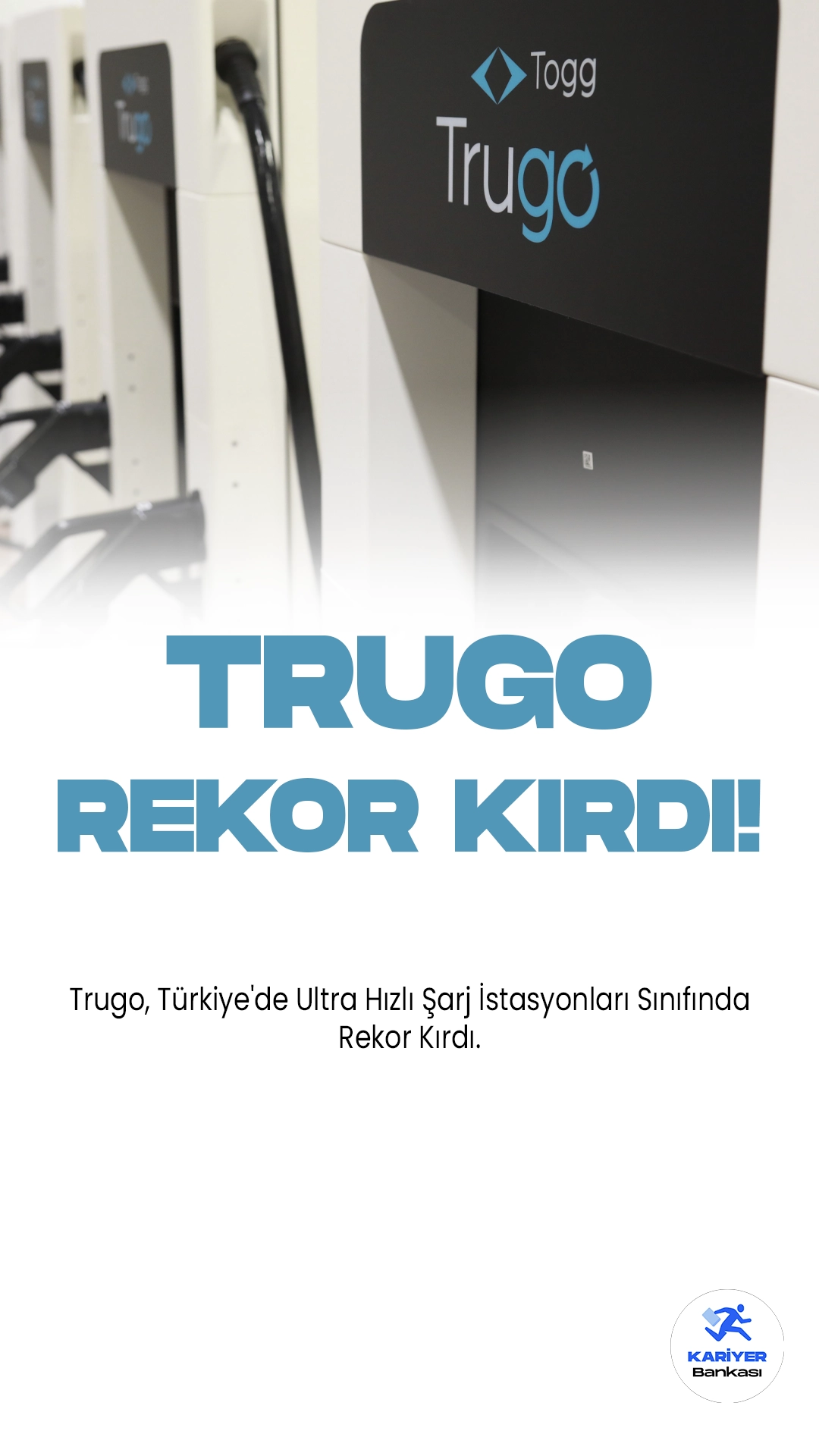 Trugo, Türkiye'de Ultra Hızlı Şarj İstasyonları Sınıfında Rekor Kırdı.Türkiye'nin en geniş kapsamlı ve yüksek performanslı şarj ağı olan Trugo, 150 kW ve üzeri ultra hızlı şarj istasyonları sınıfında en fazla ilde hizmet veren ve en yüksek sayıda cihaza sahip şirket unvanını elde etti.