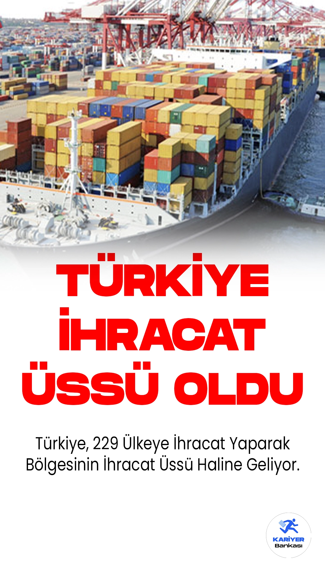 Türkiye, 229 Ülkeye İhracat Yaparak Bölgesinin İhracat Üssü Haline Geliyor.Türkiye, başarıyla bölgesinin ihracat üssü olma hedefine ulaşarak dünyanın en zor köşelerine bile ihracat gerçekleştirmiştir. Ticaret Bakanlığı, dış ticaret dengesini gözeterek sürdürülebilir ihracat modeli çerçevesindeki çalışmaların hızla devam ettiğini açıklamıştır.