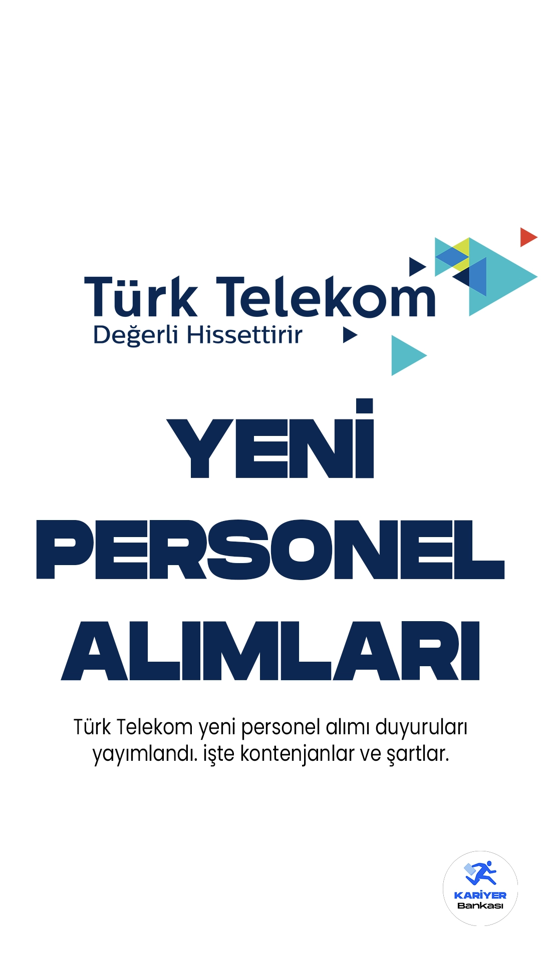 Türk Telekom personel alımı duyuruları yayımlandı. Türk Telekom resmi sayfasından yayımlanan duyurulara göre, birçok farklı unvanda personel alımı yapılacağı kaydedildi. Başvuruları 14 Haziran itibariyle başladı. Başvuru yapacak adayların belirtilen şartları sağlaması gerekmektedir. Başvuru işlemleri 14 Temmuz 2023 tarihine kadar alınacak.