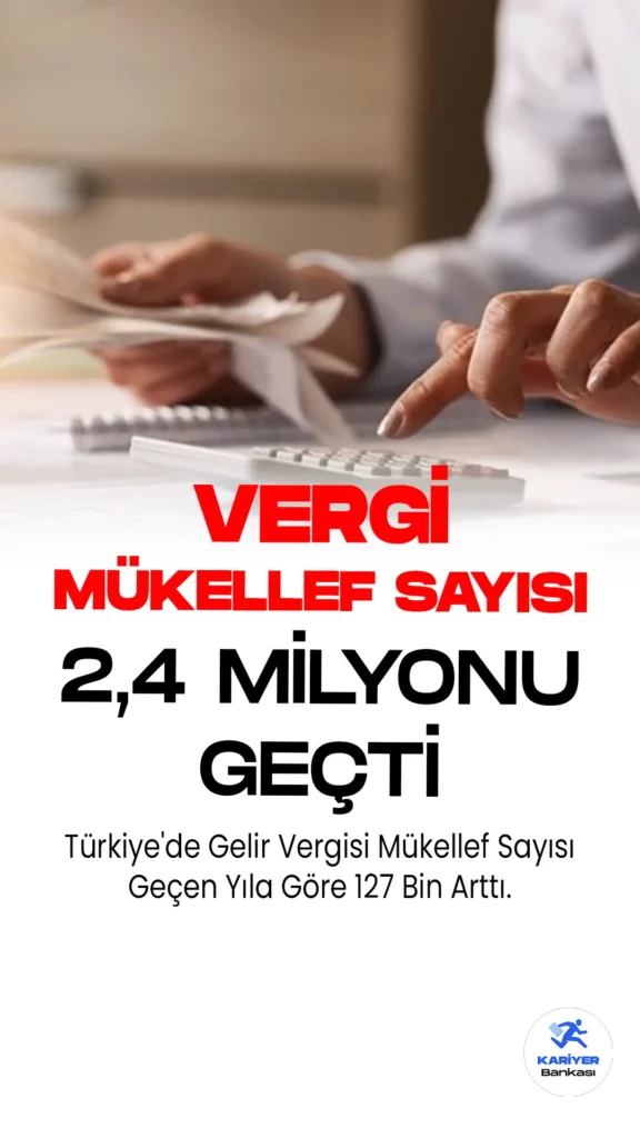 Türkiye'de Gelir Vergisi Mükellef Sayısı Geçen Yıla Göre 127 Bin Arttı.Türkiye'de gelir vergisi mükellef sayısı, mayıs ayında geçen yılın aynı dönemine kıyasla 127 bin kişi artarak 2,4 milyonu aştı. Gelir İdaresi Başkanlığı'nın verilerine göre, mayıs itibarıyla yıllık bazda, basit usulde gelir vergisi hariç diğer vergi türlerinde de faal mükellef artışları gözlendi.