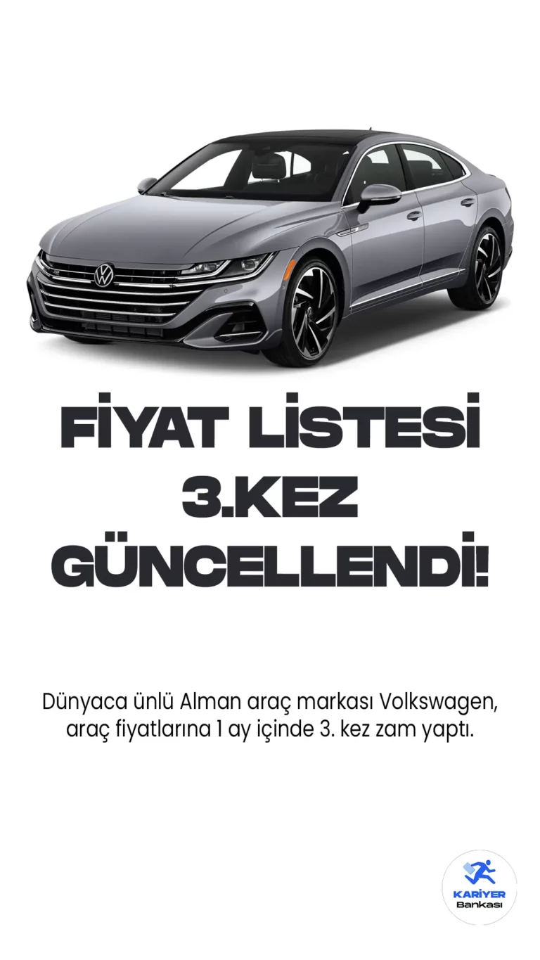 Volkswagen Haziran 2023 Fiyat Listesi 3.kez Güncellendi! Dünyaca ünlü Alman araç markası Volkswagen, araç fiyatlarına 1 ay içinde 3. kez zam yaptı. Değişen döviz kurları nedeniyle birçok araç markası fiyatlarını güncellemeye devam ediyor.