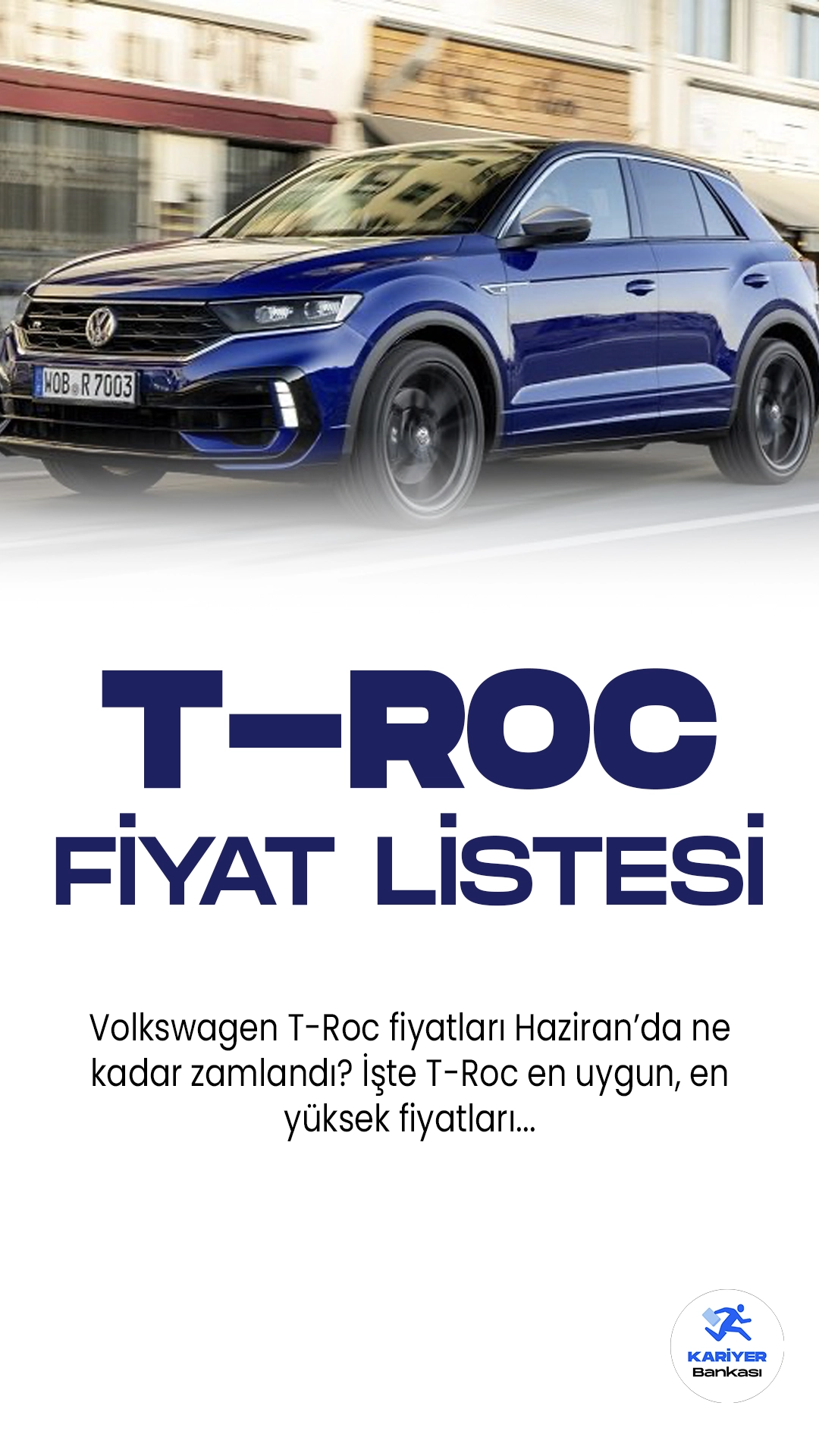 Volkswagen T-Roc Haziran 2023 Fiyat Listesi.Volkswagen, heyecan verici yeni modeli T-Roc'u tanıttı. T-Roc, şık tasarımı ve üstün performansıyla dikkat çekiyor. Dinamik hatları ve agresif ön ızgarasıyla sportif bir duruş sergiliyor. Aracın iç mekanı da özenle tasarlanmış, modern bir görünüme sahip. Geniş iç hacmi ve yüksek konfor seviyesi sürücü ve yolculara keyifli bir deneyim sunuyor. T-Roc, güçlü motor seçenekleriyle performans odaklı sürüşler için ideal bir seçenek sunuyor. Ayrıca, gelişmiş güvenlik sistemleri ve son teknoloji özellikleriyle donatılan T-Roc, sürüş güvenliği ve konforunu maksimum düzeyde sağlıyor. Volkswagen T-Roc, otomobil tutkunları için heyecan verici bir seçenek olarak öne çıkıyor.