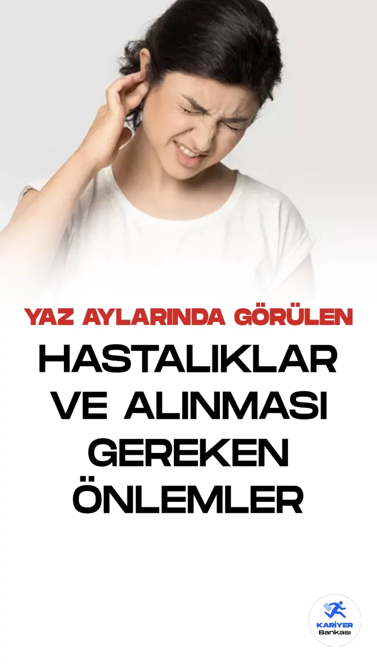 Yaz Aylarında Görülen Hastalıklar ve Alınması Gereken Önlemler Nelerdir?Yaz ayları gelirken, insanları etkileyebilecek çeşitli hastalıklar da kendini göstermeye başlıyor. Güneş yanığı, sıcak çarpması, güneş çarpması, ishal, alerjik reaksiyonlar, sivrisinek ve böcek ısırıkları ile mantar enfeksiyonları bu dönemde sık rastlanan hastalıklar arasında yer alıyor.
