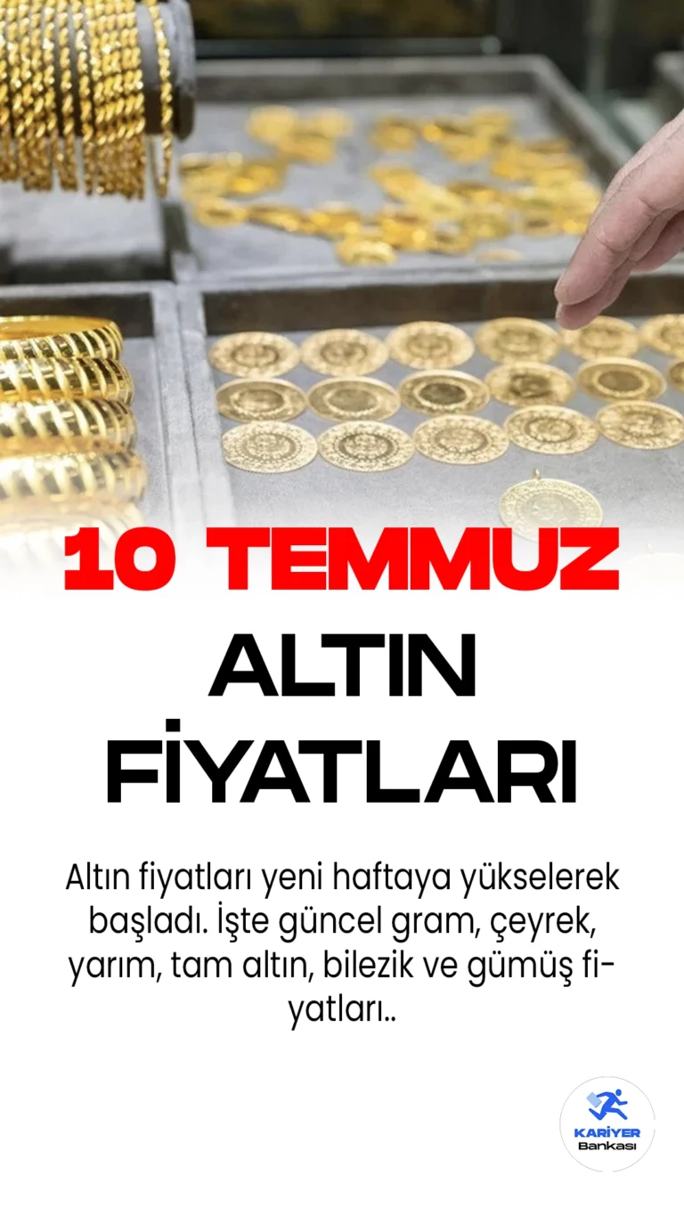 Altın fiyatları yeni haftaya yükselerek başladı. Serbest piyasalara bakıldığında gram altın 1.615,34 TL’den işlem görürken, çeyrek altın 2.658,83 TL’den işlem görüyor.
