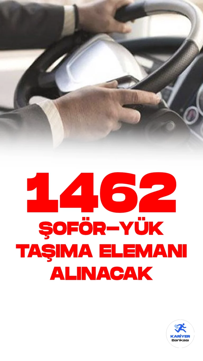 İŞKUR üzerinden şoför-yük taşıma elemanı alımı duyuruları art arda yayımlandı. Özel sektör firmaları tarafından yayımlanan duyurulara göre, 1462 şoför yük taşıma elemanı alınacak. Başvuru yapacak adaylarda en az ilkokul mezuniyet şartı aranıyor. Her firmanın başvuru şartları farklılık gösterebilir. Adayların şartları dikkatle incelemesi gerekmektedir.