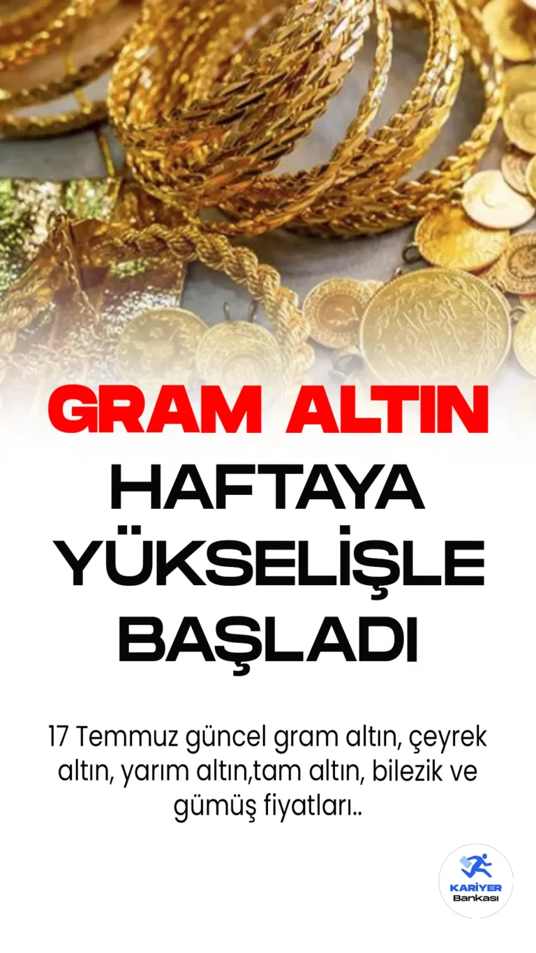 Gram Altın Haftaya Yükselişle Başladı: 17 Temmuz Altın Fiyatları..Son günlerde altın fiyatlarındaki artış yatırımcıların yüzünü güldürüyor. Altın piyasası son 1 ayın en hareketli anlarını yaşıyor. Serbest piyasalara bakıldığında gram altın 1.647,20 TL’den işlem görürken, çeyrek altın 2.707,20 TL’den işlem görüyor.