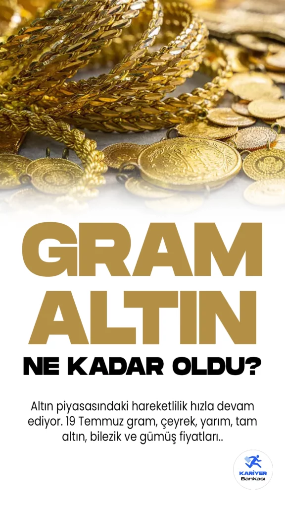 Gram Altın Ne kadar Oldu? 19 Temmuz Altın ve Gümüş Fiyatları..Son günlerde altın fiyatlarında yükseliş hızla devam ediyor. Gram Altın son 1 ayın en yüksek seviyelerinde seyrediyor.Serbest piyasalara bakıldığında gram altın 1.713,31 TL’den işlem görürken, çeyrek altın 2.839,06 TL’den işlem görüyor.