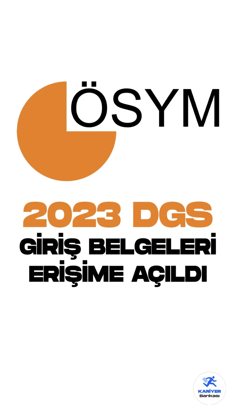 2023-DGS: Sınav Giriş Belgeleri Erişime Açıldı. ÖSYM resmi sayfasından yayımlanan duyuruda, 2023 Dikey Geçiş Sınavı (DGS) giriş belgelerinin erişeme açıldığı aktarılırdı. Sınava girecek adayların giriş belgelerini, ÖSYM'nin  https://ais.osym.gov.tr adresi üzerinden 6 Temmuz saat 14:00 itibariyle alabilecekleri kaydedildi.