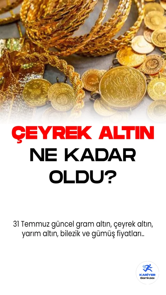 Çeyrek Altın 2.779,14 TL’den İşlem Görüyor! 31 Temmuz Altın ve Gümüş Fiyatları..Altın fiyatlarındaki hareketlilik her gün hızla devam ediyor. Serbest piyasalara bakıldığında gram altın 1.699,44 TL’den işlem görürken, çeyrek altın 2.779,14 TL’den işlem görüyor.