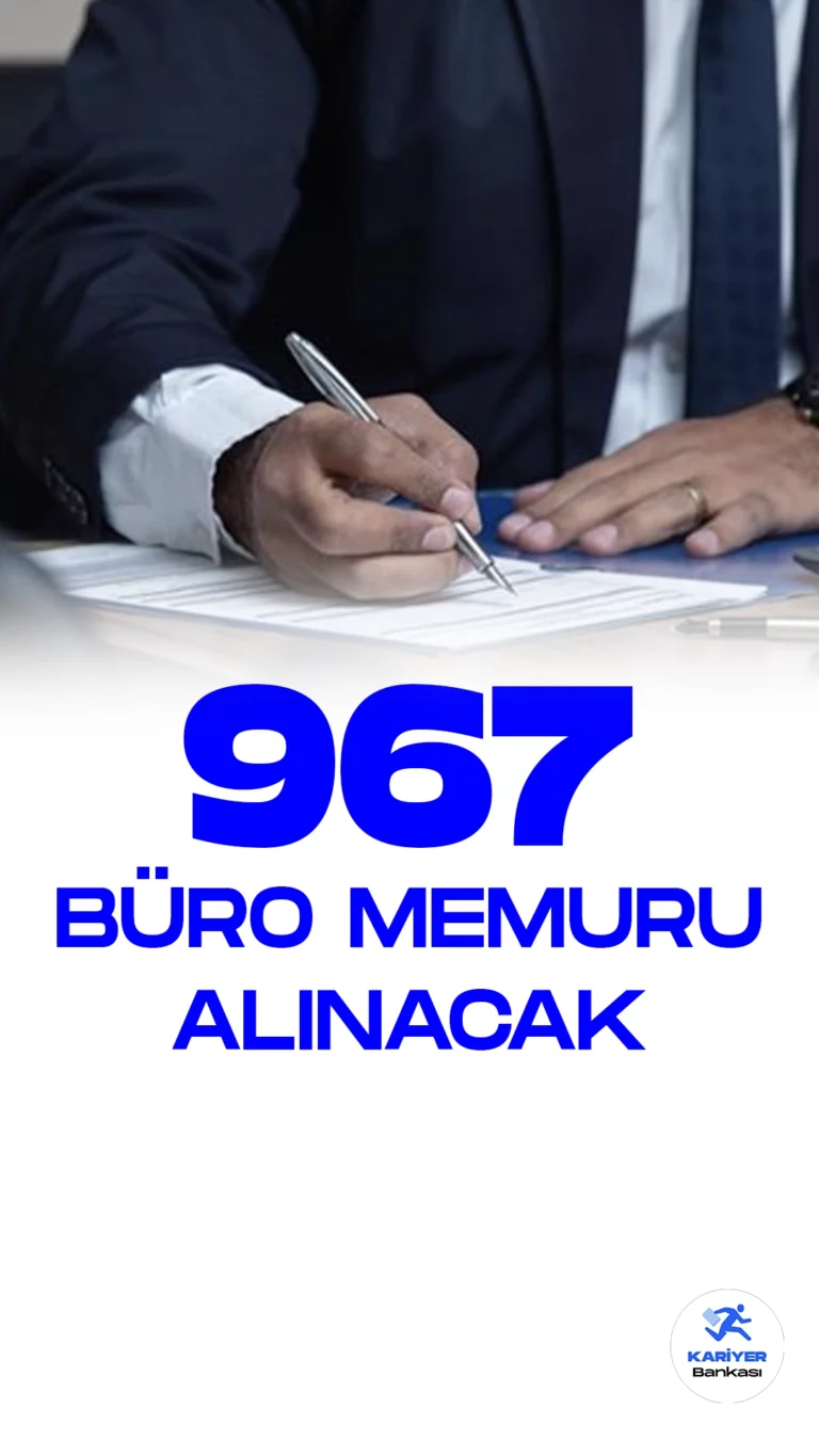Türkiye İş Kurumu (İŞKUR) resmi sayfasından büro memuru alımı duyuruları yayımlandı. Özel sektör firmaları tarafından yayımlanan duyurulara göre, 967 büro memuru alımı yapılacak. Başvuru yapacak adaylar ilkokul mezuniyet şartı arandığı aktarılırken, başvuru yapacak adayların belirtilen şartları taşıması gerektiği kaydedildi.Her firmanın başvuru şartları farklılık gösterebilir. Adayların şartları dikkatle incelemesi gerekmektedir.