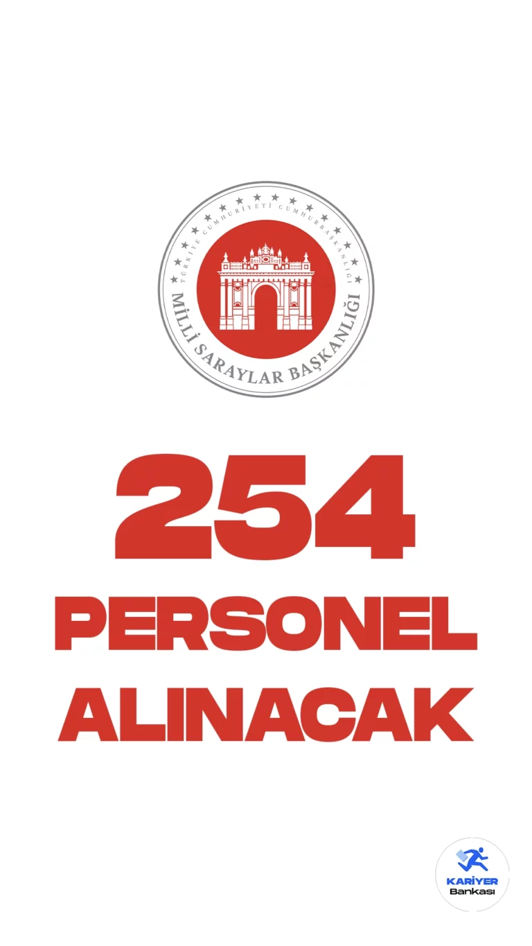Milli Saraylar İdaresi personel alımı duyurusu yayımlandı. Milli Saraylar İdaresi Başkanlığı resmi sayfasından yayımlanan duyuruya göre, büro personeli, müze görevlisi, koruma ve güvenlik görevlisi, imam hatip(mukaddes emanetler hafızı), destek personeli(temizlik görevlisi) unvanlarında olmak üzere 254 sözleşmeli personel alımı yapılacak. Başvurular 11 Temmuz 2023 tarihi itibariyle başladı. Başvuru yapacak adayların belirtilen şartları dikkatle incelemesi gerektiği kaydedildi.