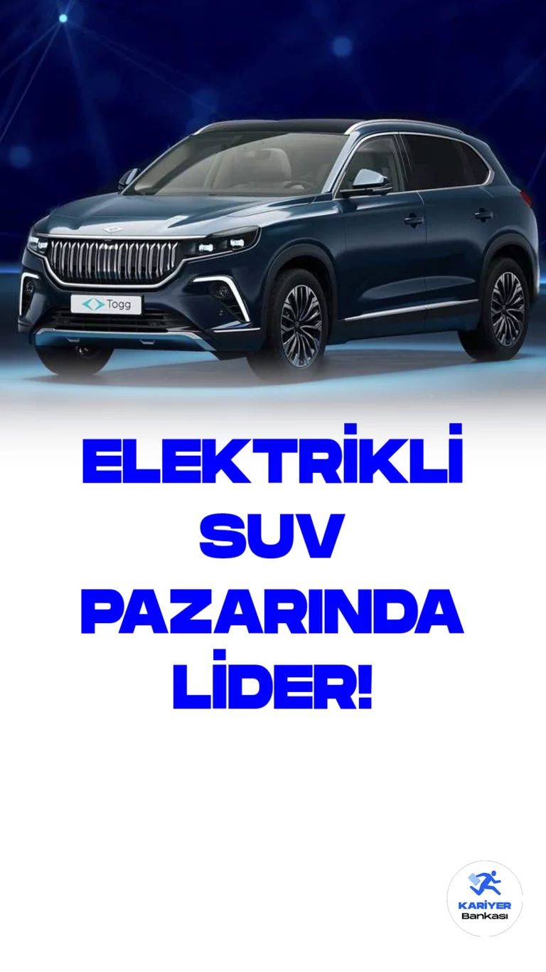 Togg, T10X ile Elektrikli SUV Pazarında Liderlik Elde Etti.Türkiye'nin küresel bir teknoloji markası olan Togg, mobilite sektöründe hizmet veren bir marka olarak haziran sonu itibarıyla 808 adet T10X satışı gerçekleştirerek tüm sınıflardaki elektrikli SUV'ları geride bırakarak pazar lideri konumuna yükseldi.