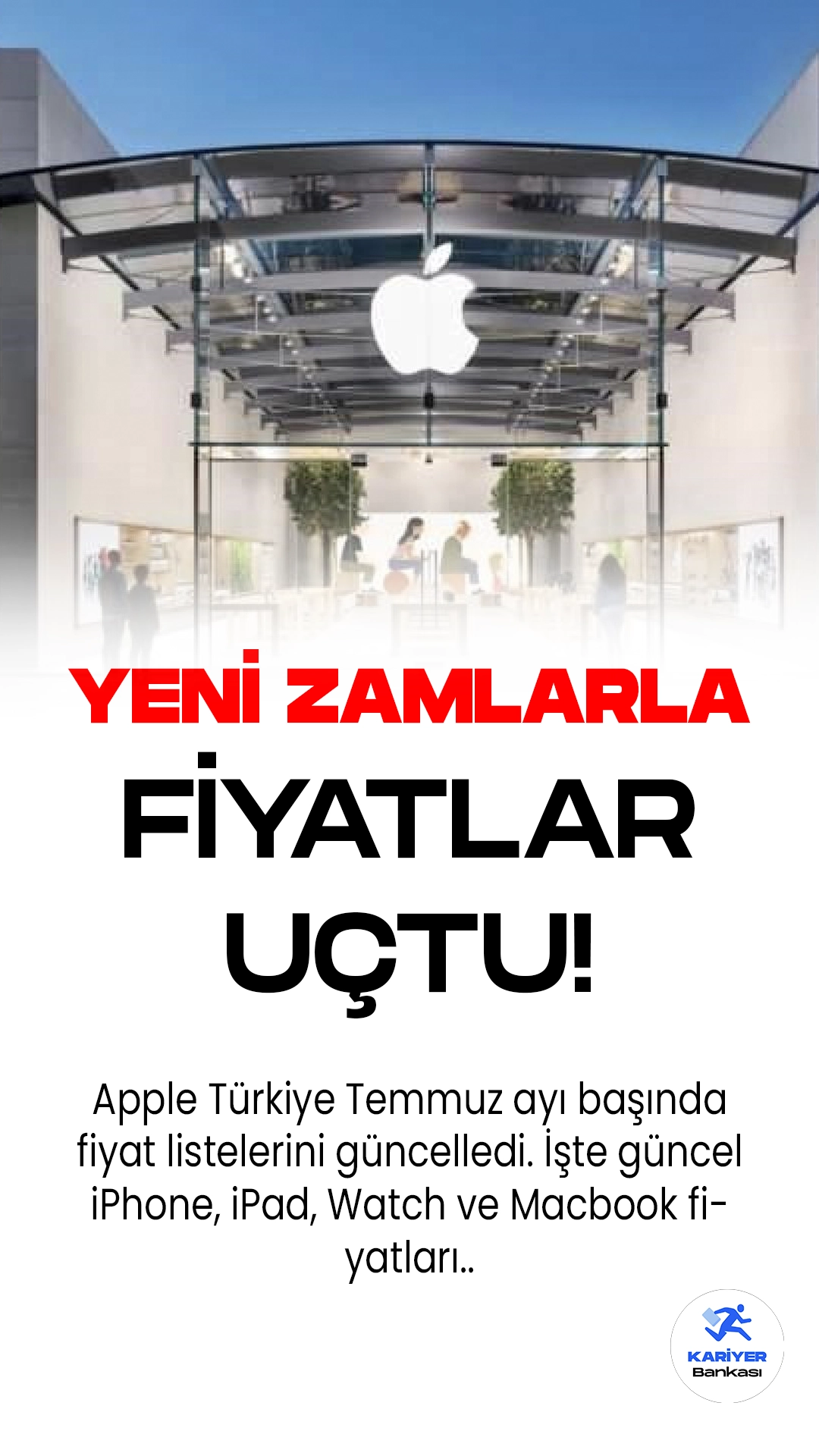 Apple Türkiye, Yükselen Döviz Kuruyla Birlikte Ürün Fiyatlarına Zam Yaptı.Apple Türkiye, yükselen döviz kuru nedeniyle bugün itibariyle iPhone, iPad, MacBook ve Watch dahil olmak üzere tüm ürünlerine bir kez daha zam uyguladı. İşte güncel fiyat listesi: