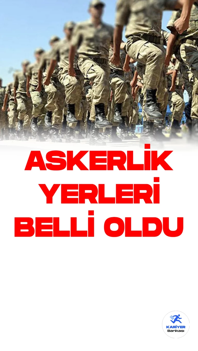 Askerlik Yerleri Belli Oldu.Mili Savunma Bakanlığı resmi sayfasından, askerlik yerlerinin belli olduğunu duyurdu. Bakanlık resmi sayfasından "Ağustos/Eylül/Ekim 2023 döneminde silahaltına alınacak yedek subay/astsubay adayları ile erlerin sınıflandırma sonuçları belirlenmiştir. Sonuçları e-Devlet ve askerlik şubelerinden öğrenebilirsiniz." ifadelerine yer verildi.
