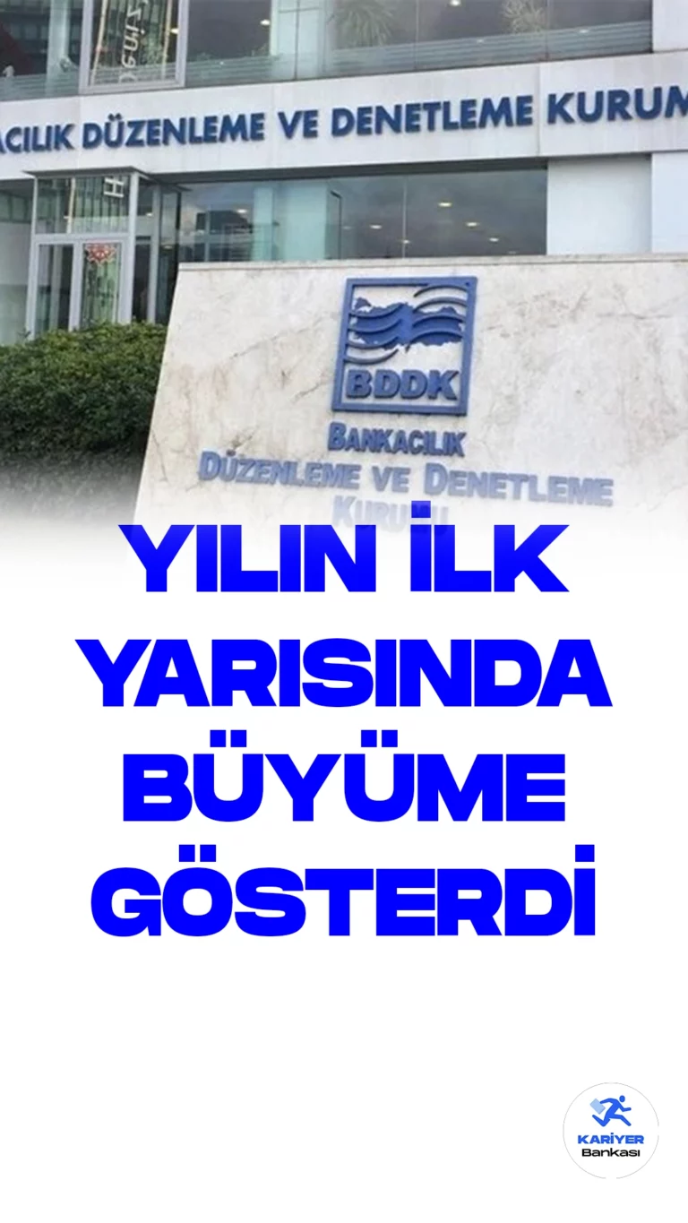Bankacılık Sektörü Yılın İlk Yarısında Güçlü Büyüme Gösterdi.Bankacılık Düzenleme ve Denetleme Kurumu (BDDK) tarafından yayımlanan verilere göre, Türk bankacılık sektörü 2023 yılının ilk yarısında muazzam bir büyüme kaydetti. Haziran 2023 itibarıyla sektörün toplam aktif büyüklüğü, 2022 sonuna kıyasla %33,1 artışla 19 trilyon 102,4 milyar lira seviyesine ulaştı.