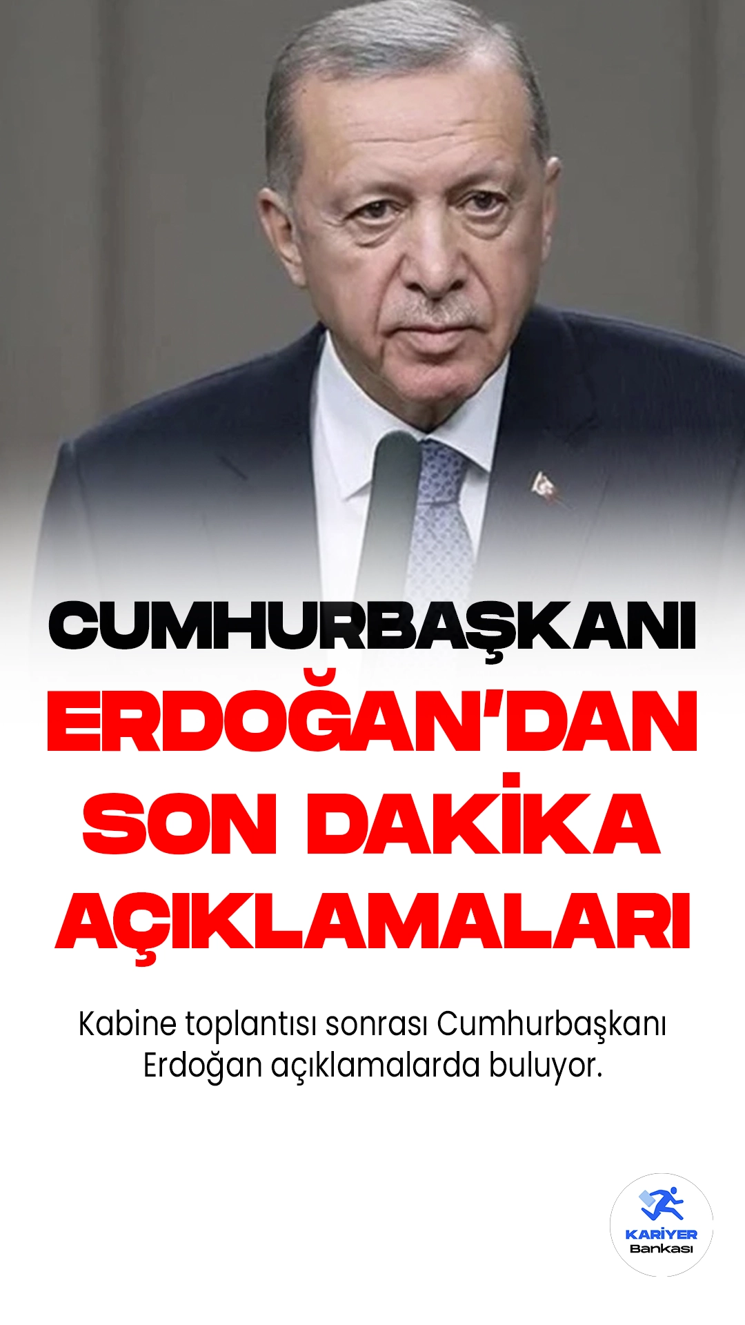 Beştepe'deki kabine toplantısının sona ermesinin ardından, Cumhurbaşkanı Recep Tayyip Erdoğan açıklama yapıyor. Toplantının öncelikli gündemi dış politikadaki gelişmelerdi. Ekonomi ve iç siyasete ilişkin başlıklar da değerlendirildi.