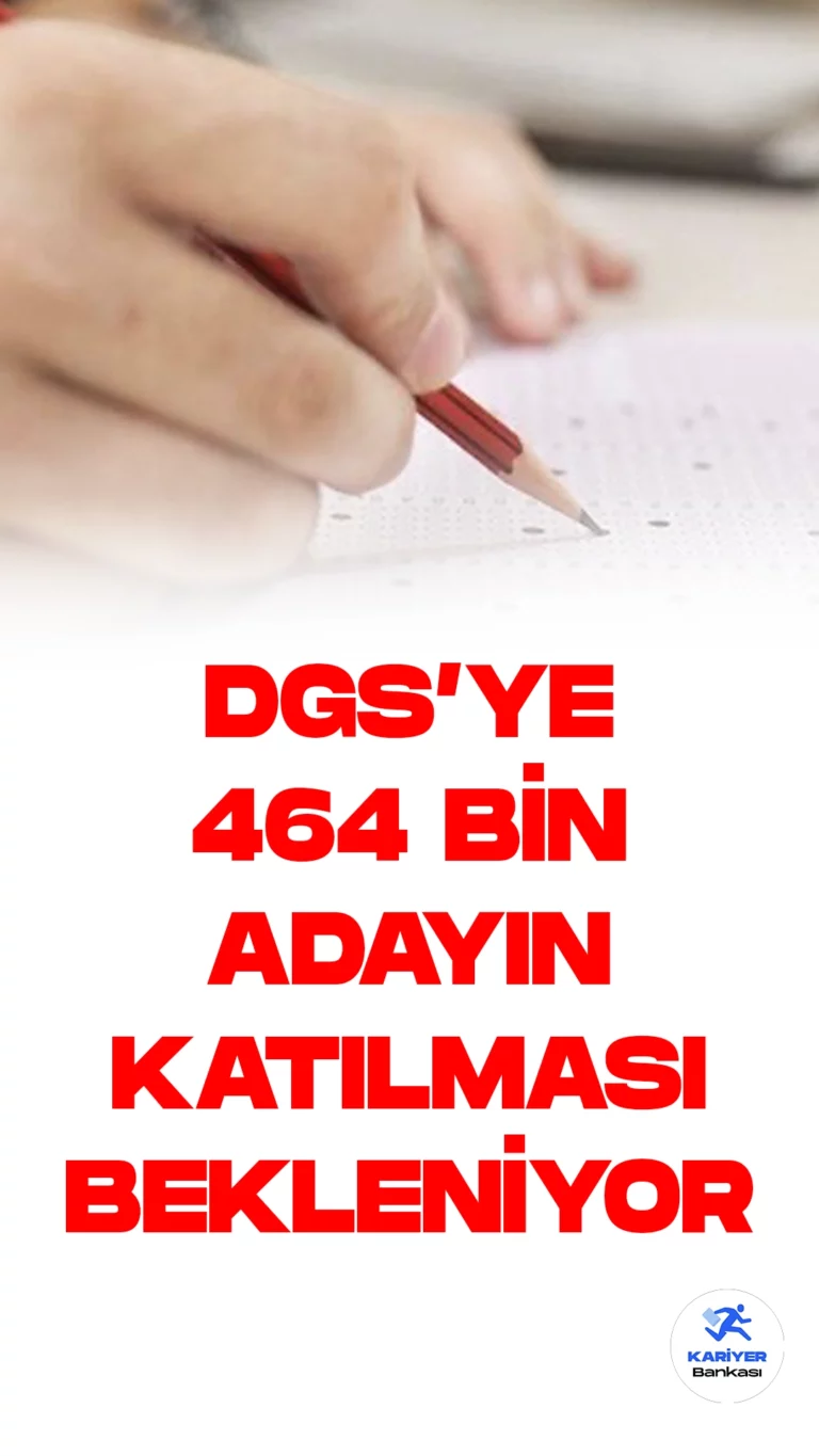 DGS'ye Yarın 464 Bin Aday Katılacak.16 Temmuz'da gerçekleştirilecek olan Meslek Yüksekokulları ile Açıköğretim Ön Lisans Programları Mezunlarının Lisans Öğrenimine Dikey Geçiş Sınavı'na (DGS), 464 bin adayın katılması bekleniyor.