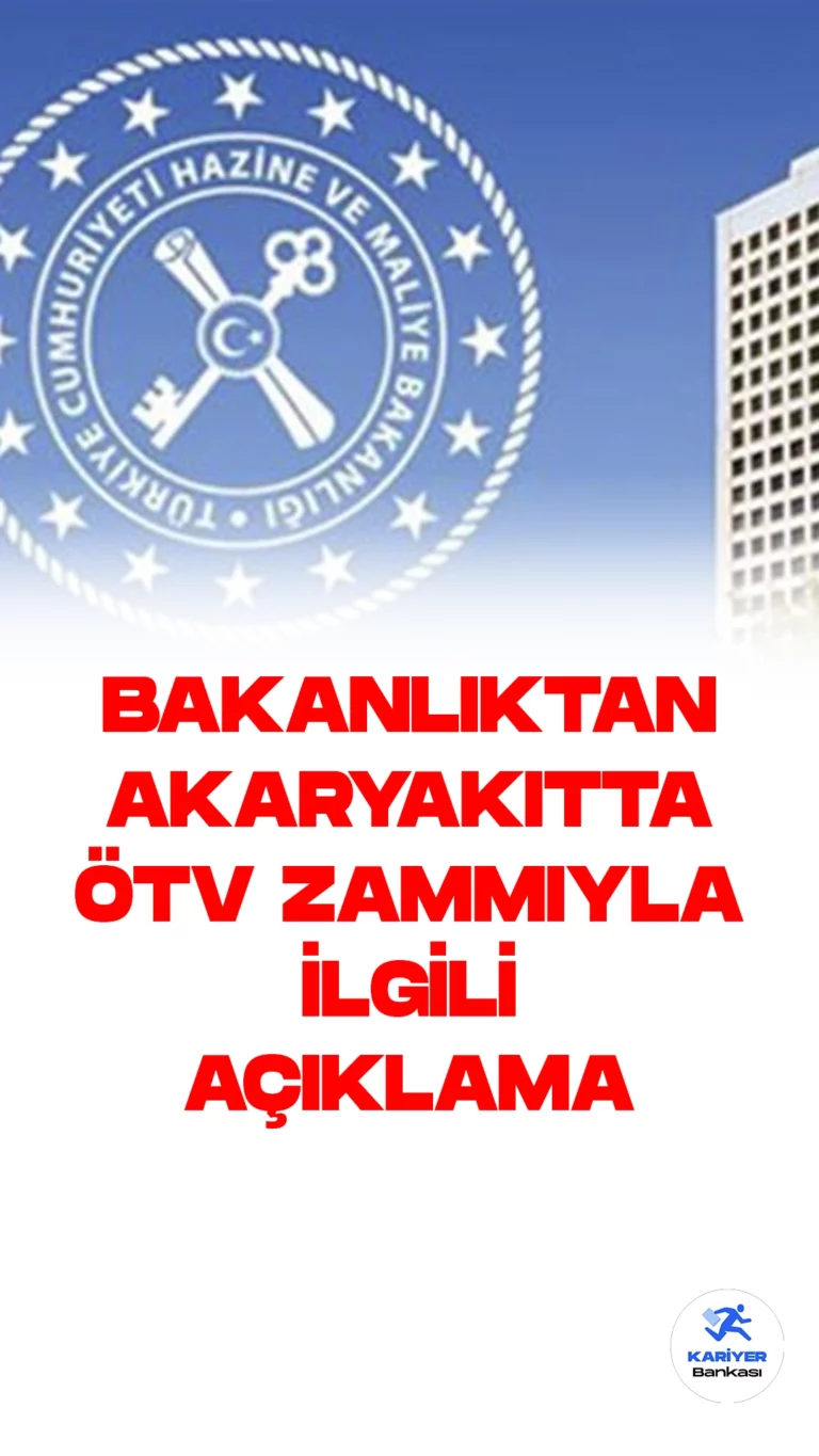 Hazine ve Maliye Bakanlığı'ndan Akaryakıtta ÖTV Zammıyla İlgili Açıklama.Hazine ve Maliye Bakanlığı, akaryakıtta uygulanan Özel Tüketim Vergisi (ÖTV) zammının nedenlerini kamuoyuna duyurdu. Bakanlık tarafından yapılan açıklamada, 2016 yılından bu yana neredeyse hiç vergi artışı yapılmadığına vurgu yapıldı. Türkiye'nin benzin ve motorin fiyatlarının Avrupa'nın en ucuz 4'üncü ülkesi olduğunun altı çizildi.
