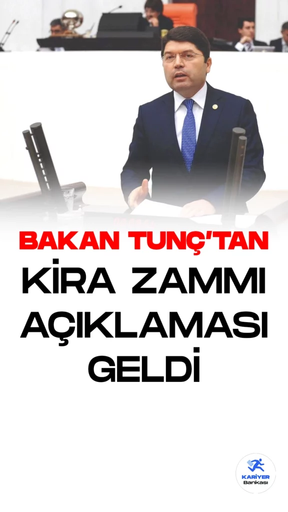 Adalet Bakanı Yılmaz Tunç, Kira Zam Oranı Hakkında Açıklama Yaptı.Adalet Bakanı Yılmaz Tunç, kira zam oranıyla ilgili yaptığı açıklamada, "Zam konusunda yüzde 25 sınırı var. Sözleşme olduğu için yüzde 25’i geçemez. Hukuki bir ihtilaf olur o zaman. Diyelim yüzde 26 yapmak istedi. Kiracı imzalamaz" dedi.