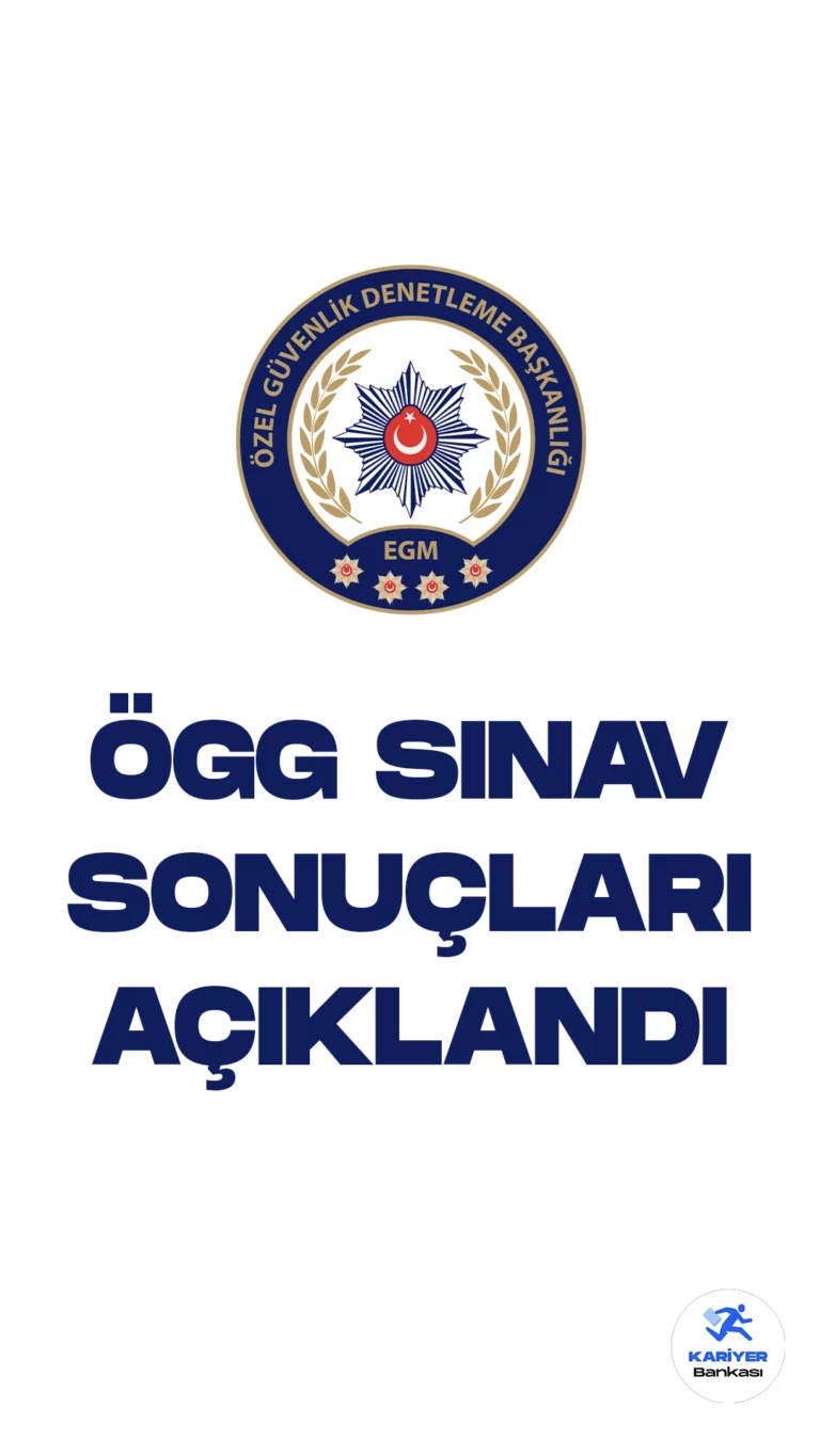 ÖGG Sınav Sonuçları Açıklandı. İçişleri Bakanlığı Emniyet Genel Müdürlüğü resmi sayfasından yayımlanan duyuruda, Özel Güvenlik Temel Eğitim ve Yelime Eğitimi Sınav Sonuçlarının açıklandığı aktarıldı. Adayların sonuçlarını sorgulayabilecekleri kaydedildi.