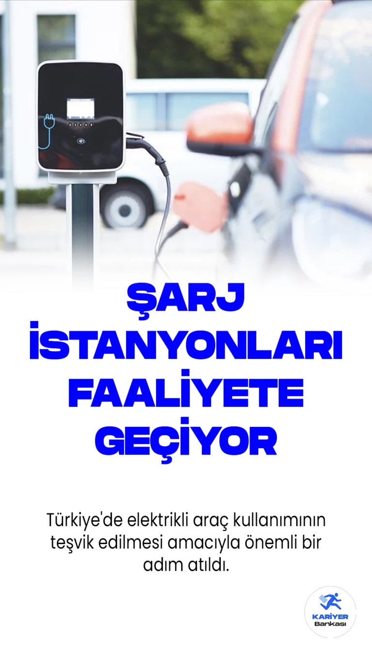 Elektrikli Araç Şarj İstasyonları Faaliyete Geçiyor.Türkiye'de elektrikli araç kullanımının teşvik edilmesi amacıyla önemli bir adım atıldı. Müstakil elektrikli araç şarj istasyonları için iş yeri açma ve çalışma ruhsatı düzenlemesi, diğer iş yerleri ve toplu yapılar için ise faaliyet izin belgesi düzenlemesi ile ilgili yönetmelik, Resmi Gazete'de yayımlanarak yürürlüğe girdi.