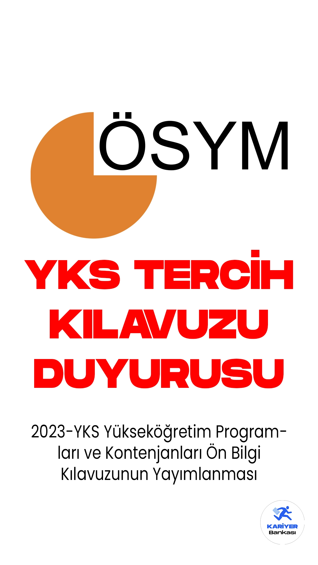 2023-YKS Yükseköğretim Programları ve Kontenjanları Kılavuzunun Yayımlanması Duyurusu.ÖSYM resmi sayfasından aşağıdaki ifadelere yer verilmiştir.