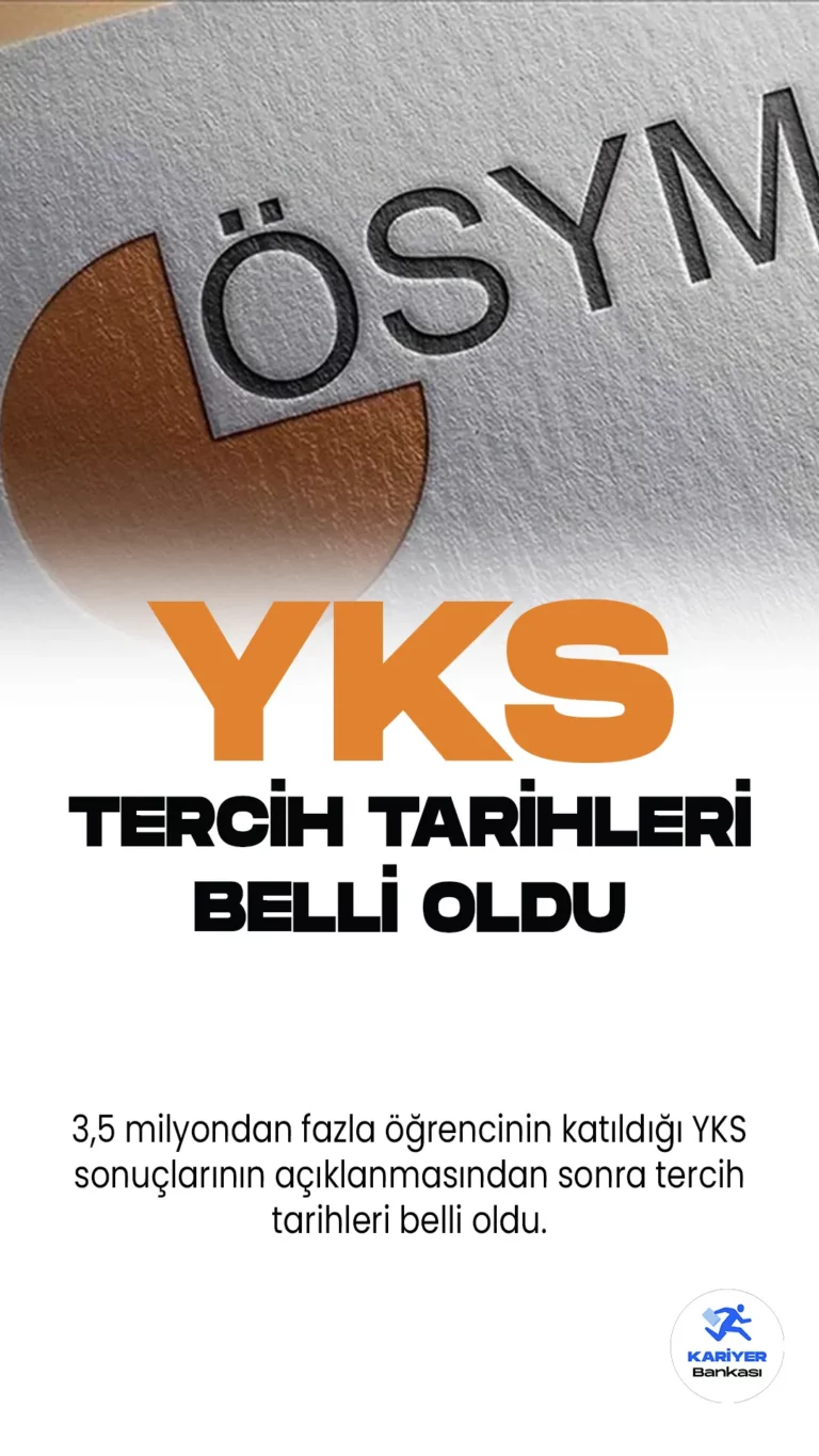 2023 YKS Tercih Tarihleri Belli Oldu. YKS tercih tarihlerine dair tüm detaylar Kariyerbankasi.net adresinde..