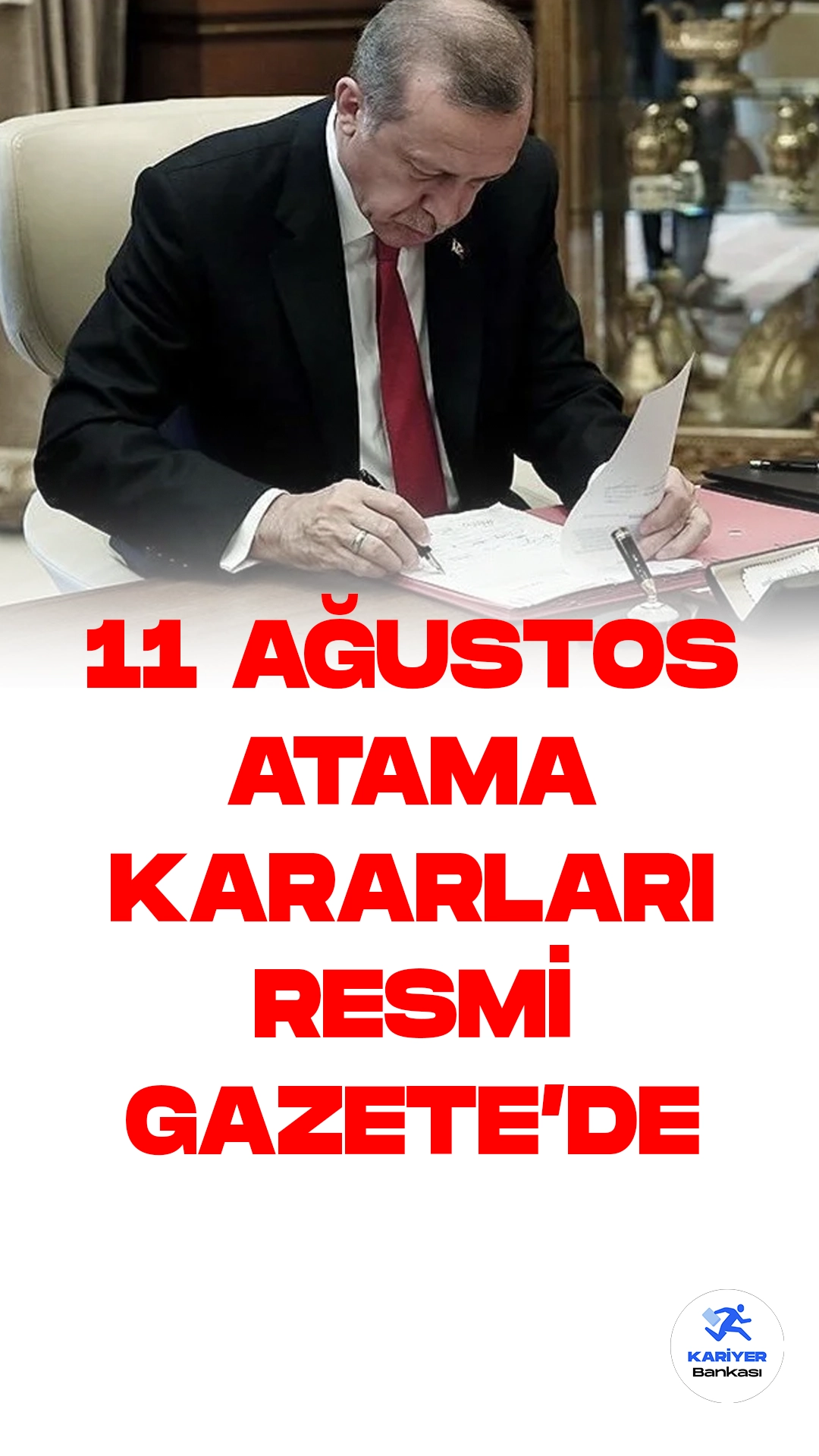 11 Ağustos Atama Kararları Resmi Gazete'de Yayımlandı.Cumhurbaşkanı Recep Tayyip Erdoğan'ın imzasıyla gerçekleştirilen yeni atama kararları, Resmi Gazete'de yayımlandı. Üst düzey kamu yöneticiliği pozisyonlarına yapılan atamalar, Türkiye'nin çeşitli bakanlıklarında gerçekleşti.