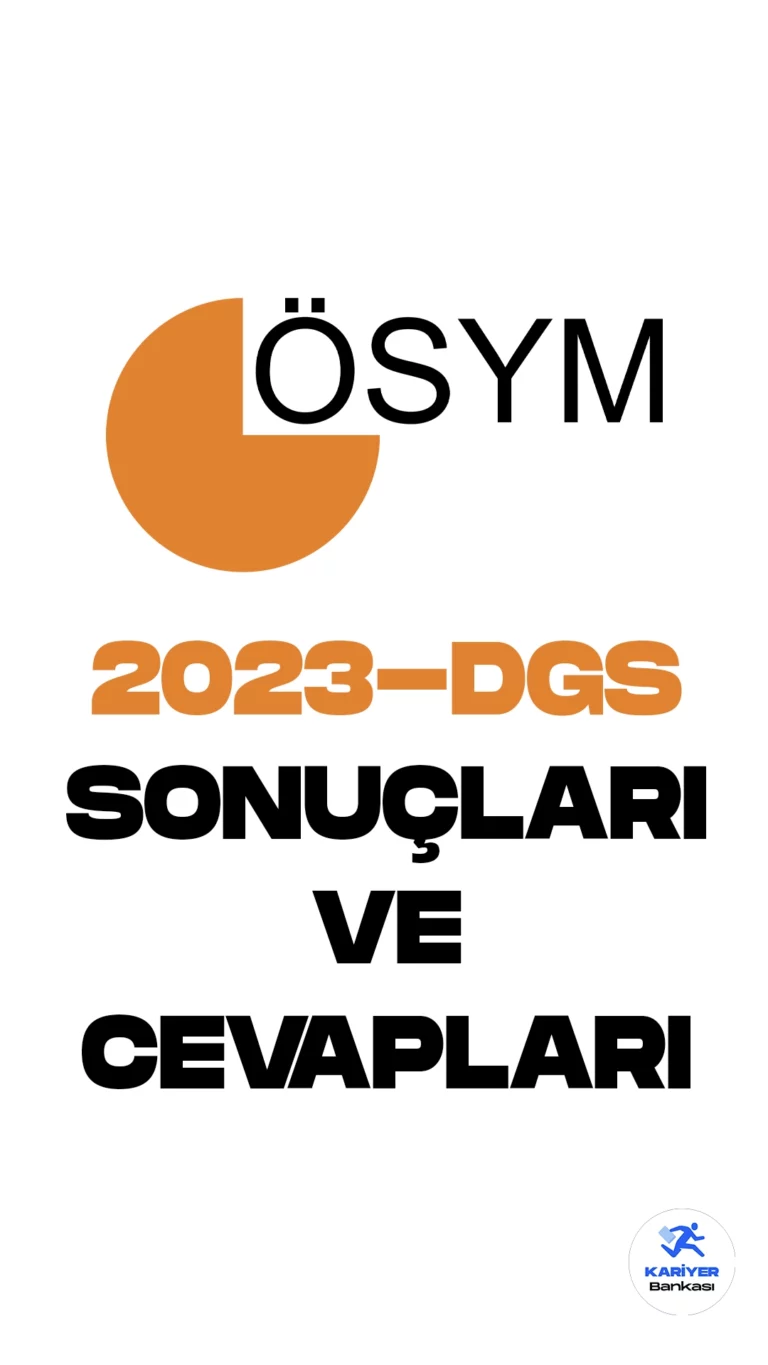 2023-DGS Sonuçları, Cevap Kağıtları ve Aday Cevapları Erişime Açıldı. ÖSYM resmi sayfasından yayımlanan son dakika bilgisine göre, Dikey Geçiş Sınavı (2023-DGS) sonuçlarının açıklandığı aktarıldı. Öğrencilerin sonuçlarını sorgulayabilecekleri kaydedildi.