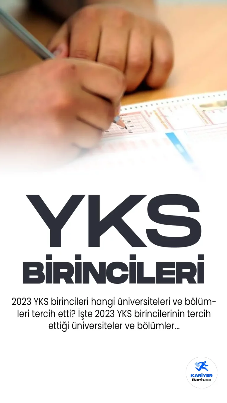 YKS sonuçlarının açıklanmasıyla beraber birincilerin tercih ettiği üniversite ve bölümler de belli oldu. İşte 2023 YKS birincilerinin...