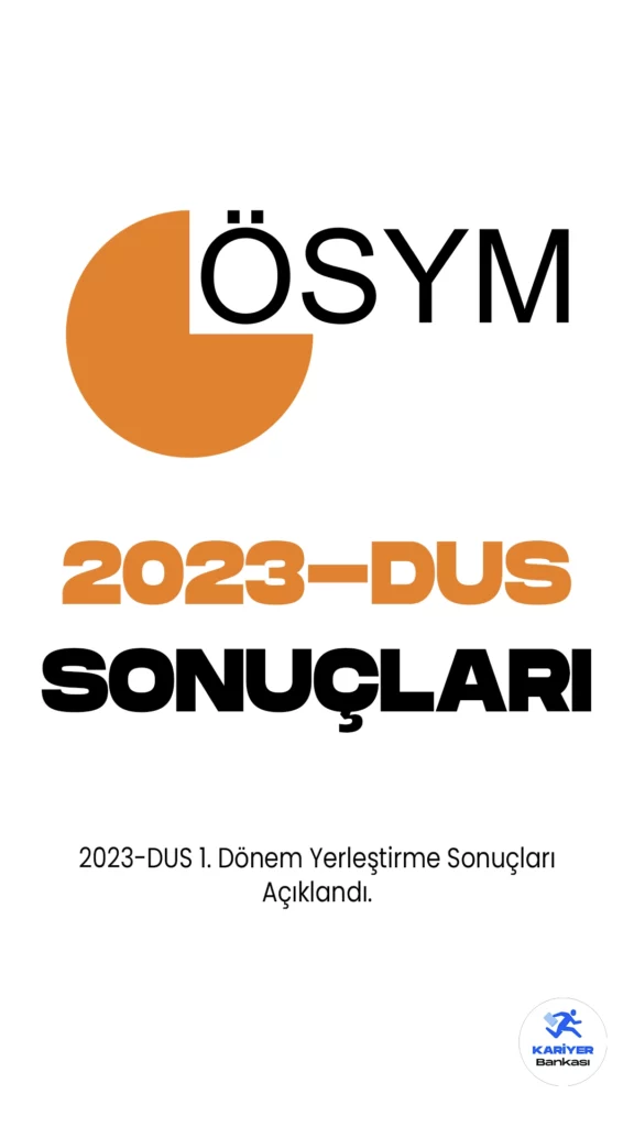 2023-DUS 1. Dönem Yerleştirme Sonuçları Açıklandı. ÖSYM resmi sayfasından yayımlanan duyuruda, 1-7 Ağustos 2023 tarihleri arasında tercihleri alınan 2023 Diş Hekimliğinde Uzmanlık Eğitimi Giriş Sınavı’nın (2023-DUS 1. Dönem) yerleştirme işlemlerinin tamamlandığı aktarıldı. Adayların, yerleştirme sonuçlarını ÖSYM'nin https://sonuc.osym.gov.tr/ adresi üzerinden sorgulayabilecekleri kaydedildi.