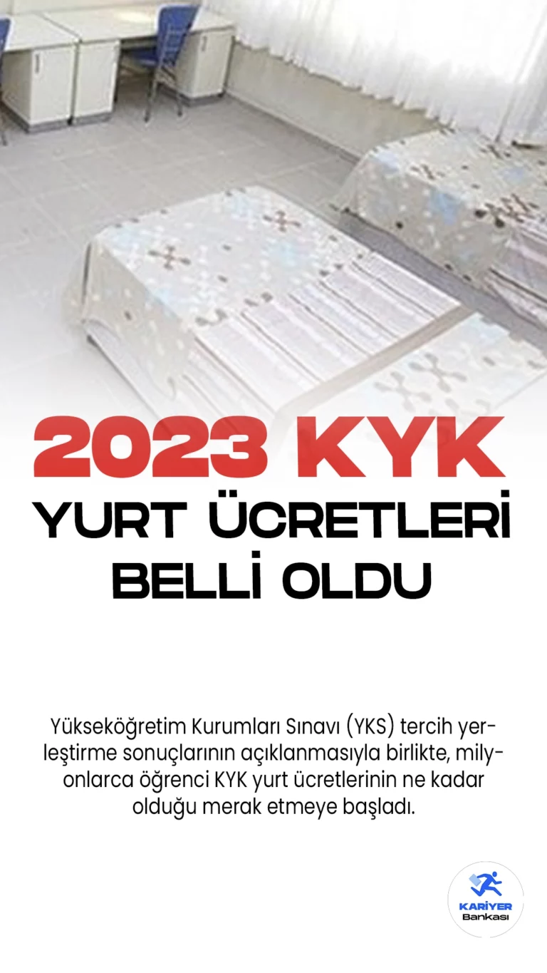 2023 KYK Yurt Ücretleri Belli Oldu.Yükseköğretim Kurumları Sınavı (YKS) tercih yerleştirme sonuçlarının açıklanmasıyla birlikte, milyonlarca öğrenci KYK yurt ücretlerinin ne kadar olduğu merak etmeye başladı. KYK yurt ücretleri, öğrencilerin en çok araştırdığı konular arasında yer aldı. Peki, 2023 yılında KYK yurt ücretleri ne kadar? Hangi tipte yurtlar var ve depozito ücretleri ne durumda?