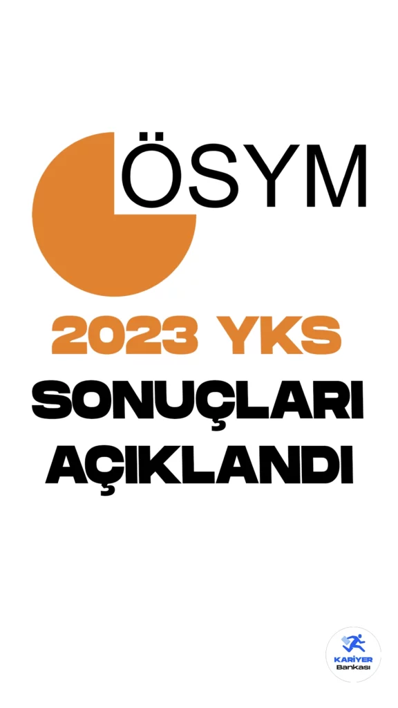 2023 YKS sonuçları açıklandı.ÖSYM resmi sayfasından 2023 YKS sonuçlarının açıklandığı aktarıldı. Adayların sonuçlarını ÖSYM'nin https://sonuc.osym.gov.tr adresinden 19 Ağustos 2023 tarihinde saat 21.00'den itibaren öğrenebilecekleri kaydedildi.