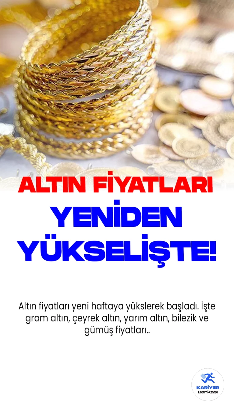 Altın Fiyatları Yeniden Yükselişe Geçti! İşte 22 Ağustos Altın ve Gümüş Fiyatları..Altın fiyatları geçtiğimiz haftaya kıyasla yeniden yükselmeye başladı. Serbest piyasalara bakıldığında gram altın 1.660,88 TL, çeyrek altın 2.806,36 TL’den işlem görürken, yarım altın 5.612,72 TL, tam altın 11.191,11 TL’den satılıyor.