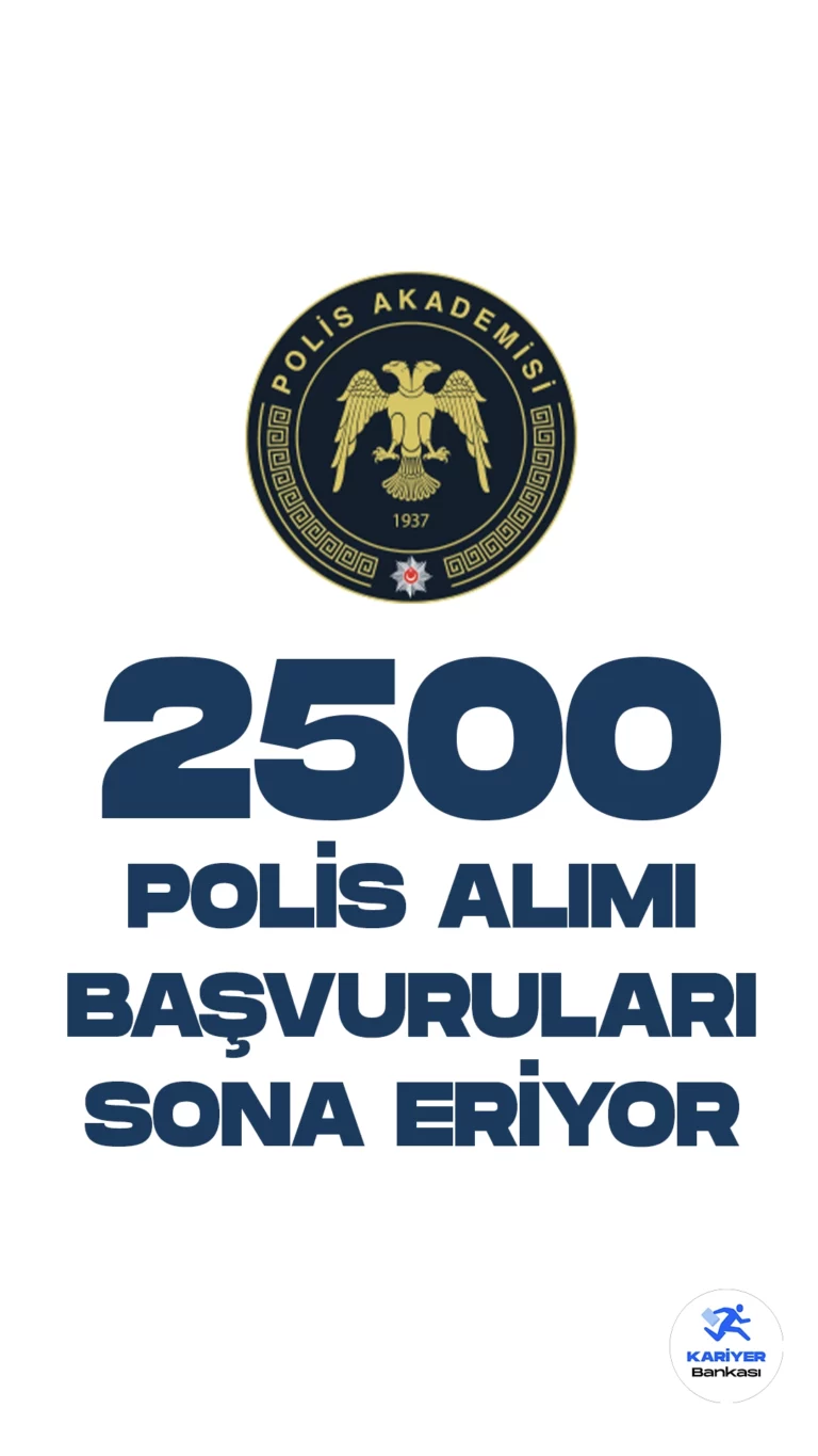 İçişleri Bakanlığı Emniyet Genel Müdürlüğü Polis Akademisi resmi sayfasından yayımlanan duyuruya göre, 2500 polis alımı başvuruları 9 Ağustos'ta sona erecek. İlgili alım duyurusunda, Polis Akademi Başkanlığına bağlı Polis Meslek Yüksekokullarına 2 bin erkek, 500 kadın olmak üzere 2500 polis alımı yapılacağı aktarıldı. Başvuru yapacak adayların başvuru şartlarını dikkatle incelemesi gerekmektedir.
