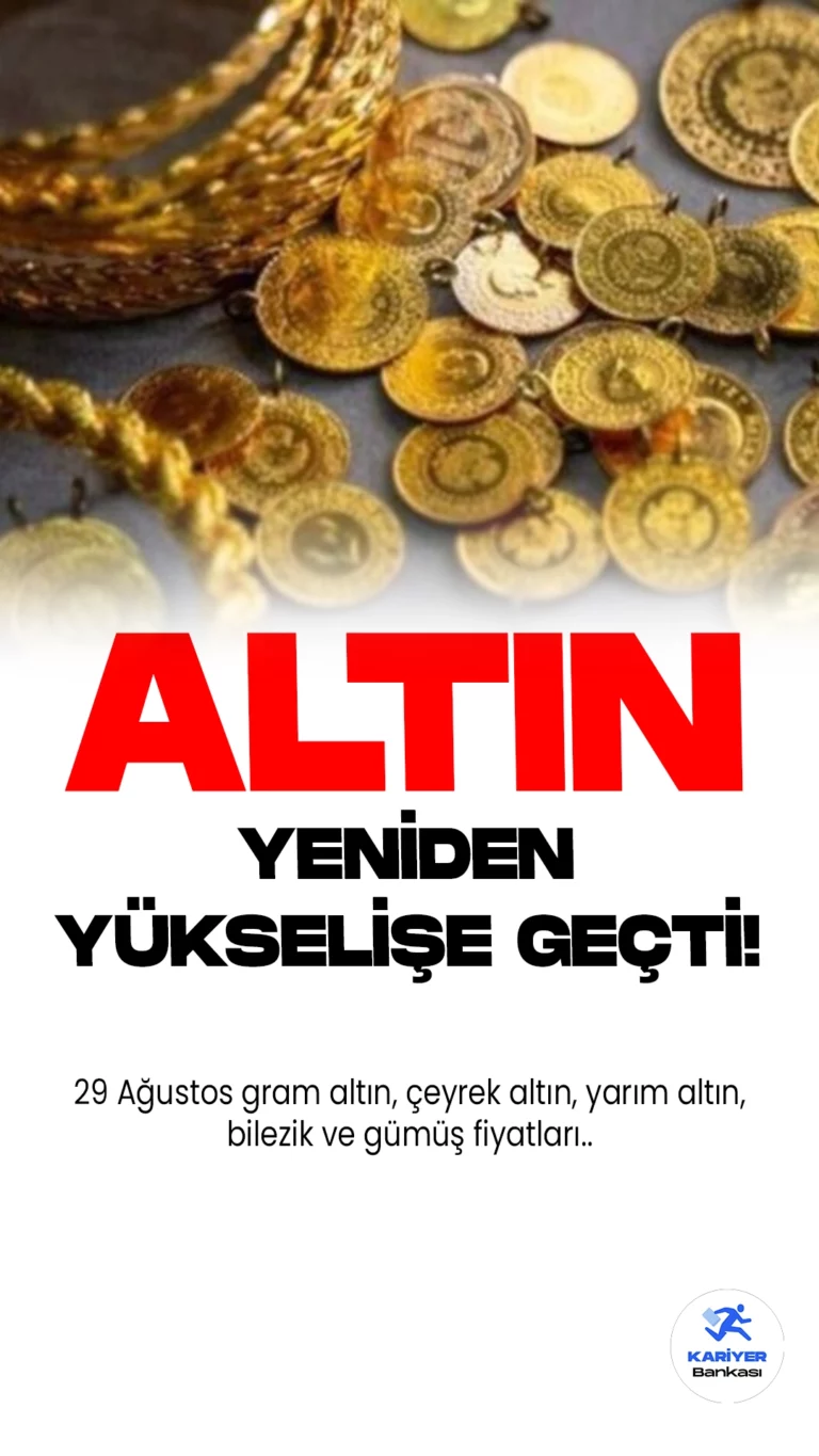 Altın Fiyatları Yeniden Yükselişe Geçti! İşte 29 Ağustos Altın ve Gümüş Fiyatları..Serbest piyasalara bakıldığında gram altın 1.655,31 TL, çeyrek altın 2.770,04 TL’den işlem görürken, yarım altın 5.540,08 TL, tam altın 11.046,28 TL’den satılıyor.