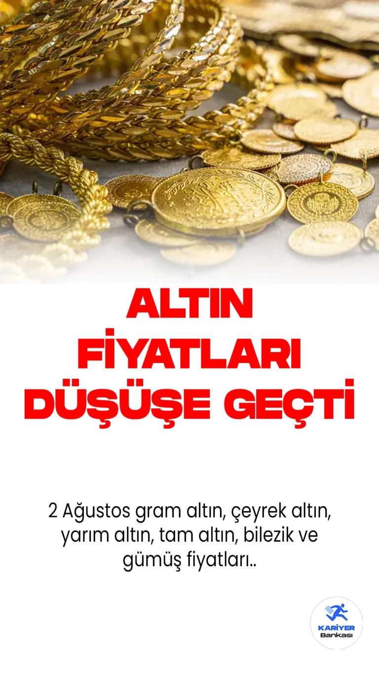 Altın Fiyatları Düşüşe Geçti! İşte 2 Ağustos Altın ve Gümüş Fiyatları..Altın fiyatlarındaki iniş-çıkışlar sürüyor. Serbest piyasalara bakıldığında gram altın 1.686,42 TL’den işlem görürken, çeyrek altın 2.781,92 TL’den işlem görüyor.
