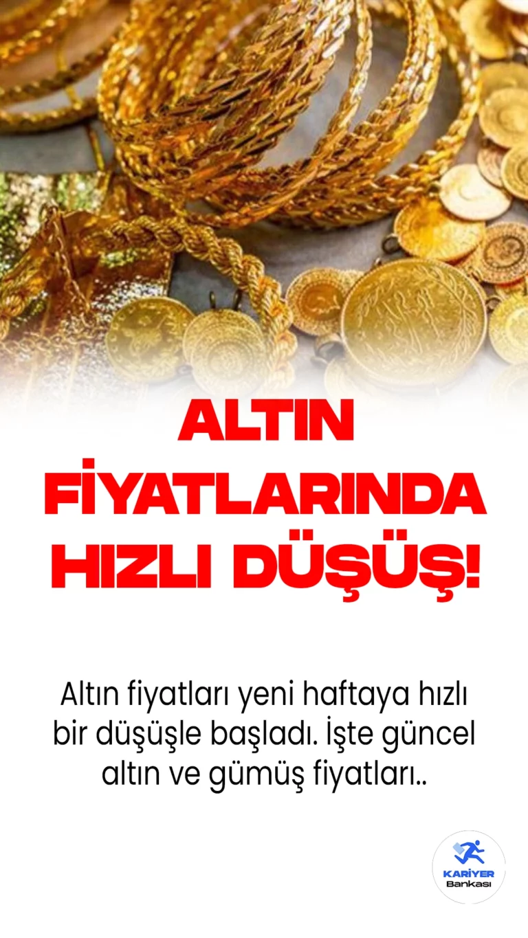 Altın Fiyatları Hızla Düşüyor! İşte 7 Ağustos Altın ve Gümüş Fiyatları..Altın fiyatları yeni haftaya hızlı bir düşüşle başladı. Serbest piyasalarda gram altın 1.679,46 TL’den işlem görürken, çeyrek altın 2.794,96 TL’den işlem görüyor.