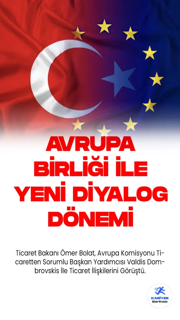 Ticaret Bakanı Ömer Bolat, Avrupa Komisyonu Ticaretten Sorumlu Başkan Yardımcısı Valdis Dombrovskis İle Ticaret İlişkilerini Görüştü.Ticaret Bakanı Ömer Bolat, Avrupa Komisyonu Ticaretten Sorumlu Başkan Yardımcısı Valdis Dombrovskis ile ticari ve ekonomik ilişkileri ele aldığı bir videokonferans görüşmesi düzenledi.