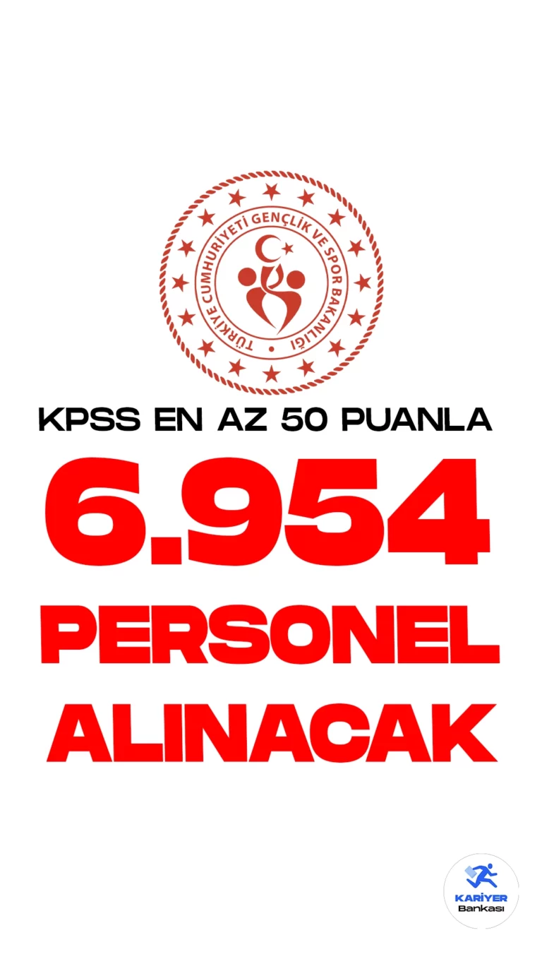 Gençlik ve Spor Bakanlığı (GSB) 6954 Personel Alımı Başvuruları Sürüyor. Resmi Gazete ve Cumhurbaşkanlığı Strateji ve Bütçe Başkanlığı Kamu ilan sitesinde yayımlanan duyurulara göre, Gençlik ve Spor bakanlığı merkez ve taşra teşkilatlarında istihdam edilmek üzere büro personeli, psikolog ve destek personeli (temizlik) ünvanlarında sözleşmeli personel alımı yapılacağı aktarıldı. Başvurular 28 Ağustos tarihi itibarıyla alınmaya başladı. Başvuru işlemleri 1 Eylül 2023 tarihinde sona erecek. Başvuru yapacak adayların genel şartların yanı sıra, özel şartları da dikkatle incelemesi gerektiği belirtildi.
