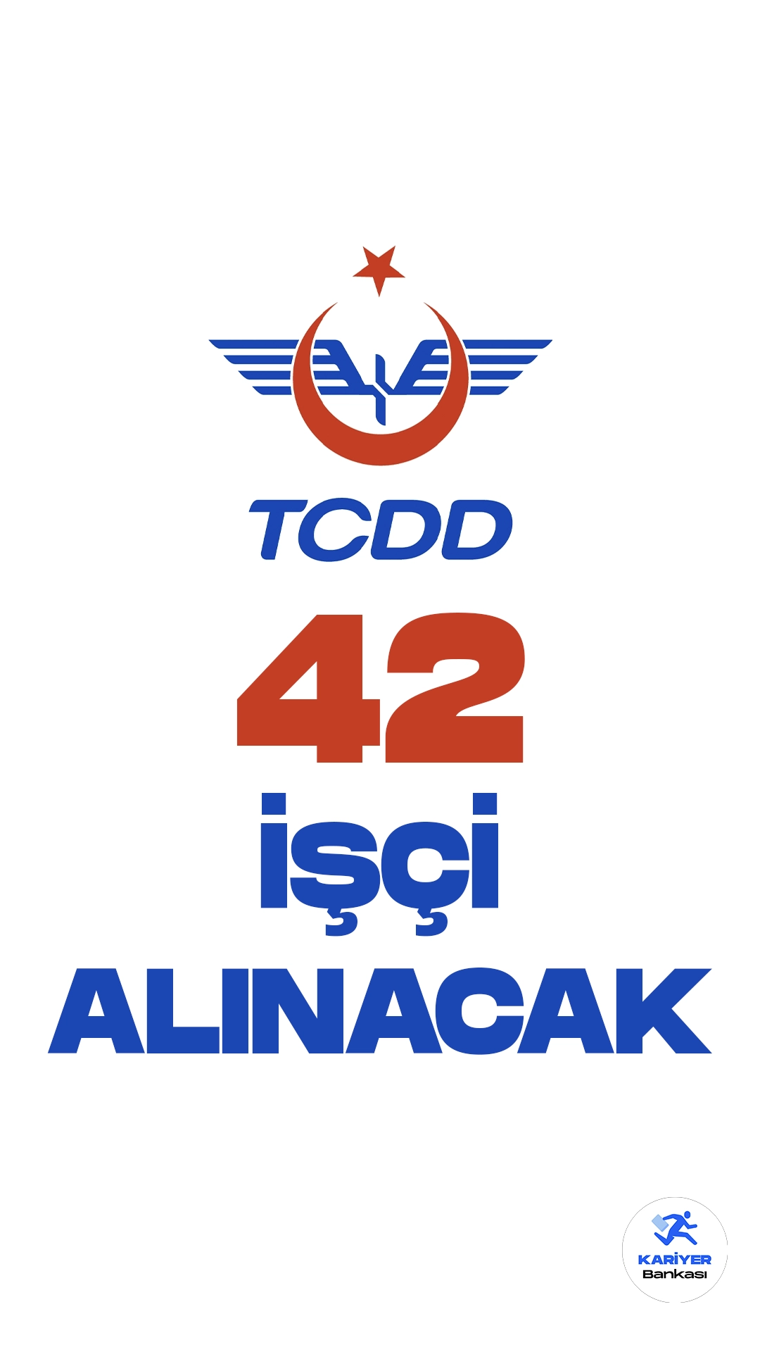 Türkiye Cumhuriyeti Devlet Demiryolları İşletmesi Genel Müdürlüğü (TCDD) işçi alımı duyurusu yayımlandı. Resmi Gazete ve Cumhurbaşkanlığı SBB'de yayımlanan duyurularda, TCDD'ye 42 operasyon işçisi alımı yapılacağı aktarıldı. Başvurular 14 Ağustos-18 Ağustos 2023 tarihleri arasında alınacak. Başvuru yapacak adayların genel şartların yanı sıra, mezuniyet şartlarını da dikkatle incelemesi gerekmektedir.