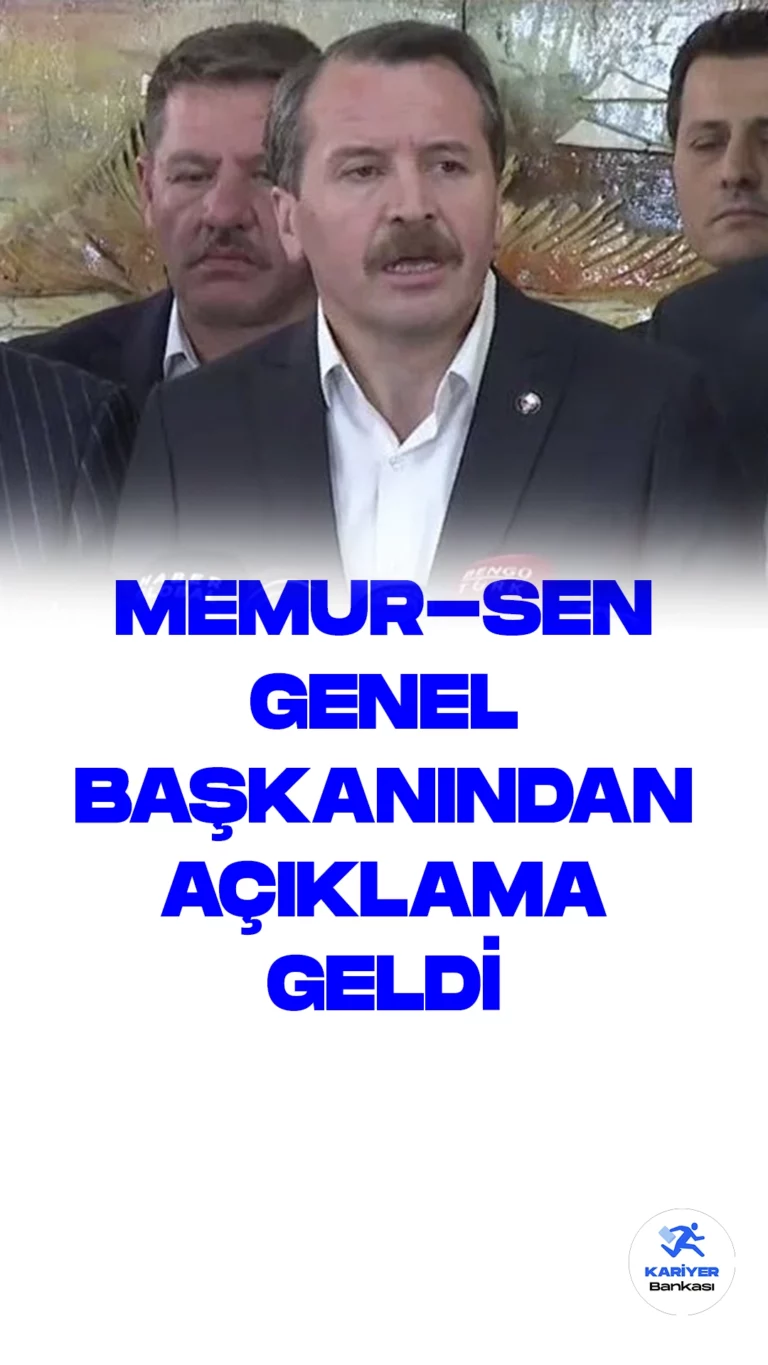 Memur-Sen Başkanı Ali Yalçın Hükümetin Zam Teklifini Değerlendirdi.Memur-Sen Genel Başkanı Ali Yalçın, Kamu İşveren Heyeti'nin yaptığı zam teklifinin yetersiz olduğunu vurgulayarak, hızla yeni bir teklif sunulmasını istedi.