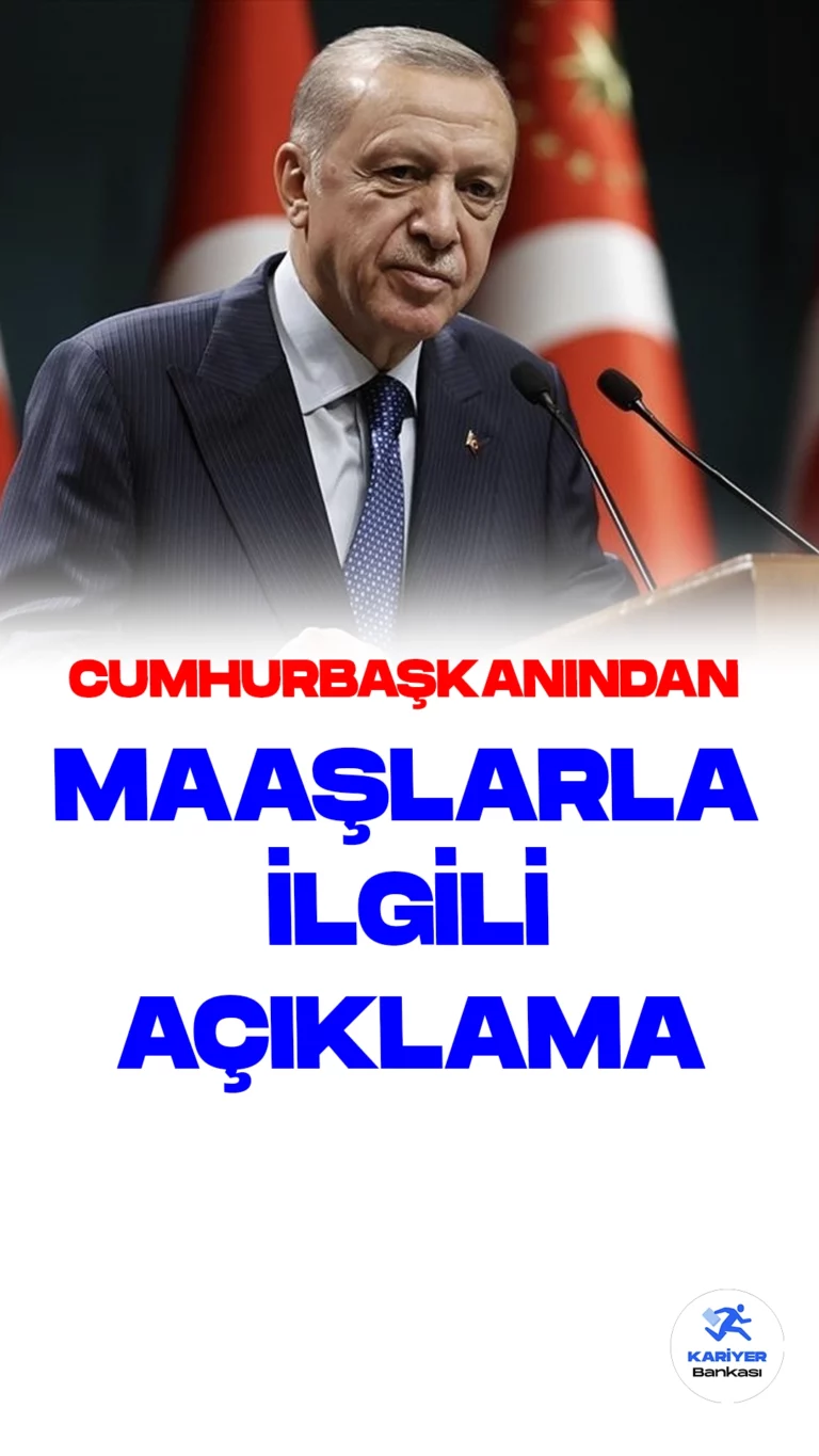 Cumhurbaşkanı Erdoğan'dan Toplu Sözleşme ve Emekli Maaşı Açıklaması.Cumhurbaşkanı Recep Tayyip Erdoğan, memurların toplu sözleşme sürecinin devam ettiğini ve bu sürecin ay sonuna kadar süreceğini vurgulayarak, "Memurlarımıza bu zamlar gelirken, emeklilerimize hiçbir şeyin gelmemesi olacak bir şey değil. Onları da inşallah memnun edecek adımları atacağız" dedi.