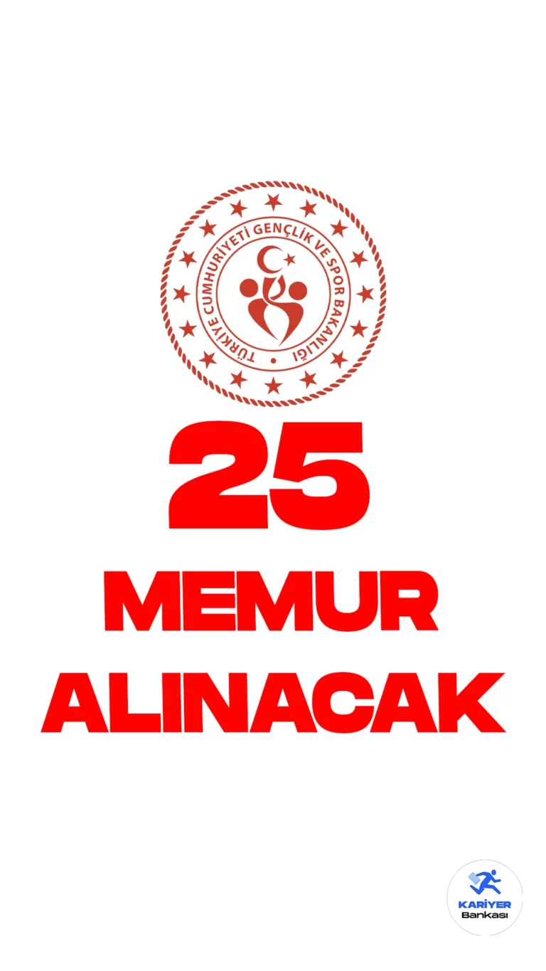Gençlik ve Spor Bakanlığı memur alımı duyurusu yayımlandı. Cumhurbaşkanlığı SBB'de yayımlanan duyuruya göre, Gençlik ve Spor Bakanlığına sınavla 25 müfettiş yardımcısı alımı yapılacak. Başvurular 11 Eylül 2023 tarihine kadar sürecek.
