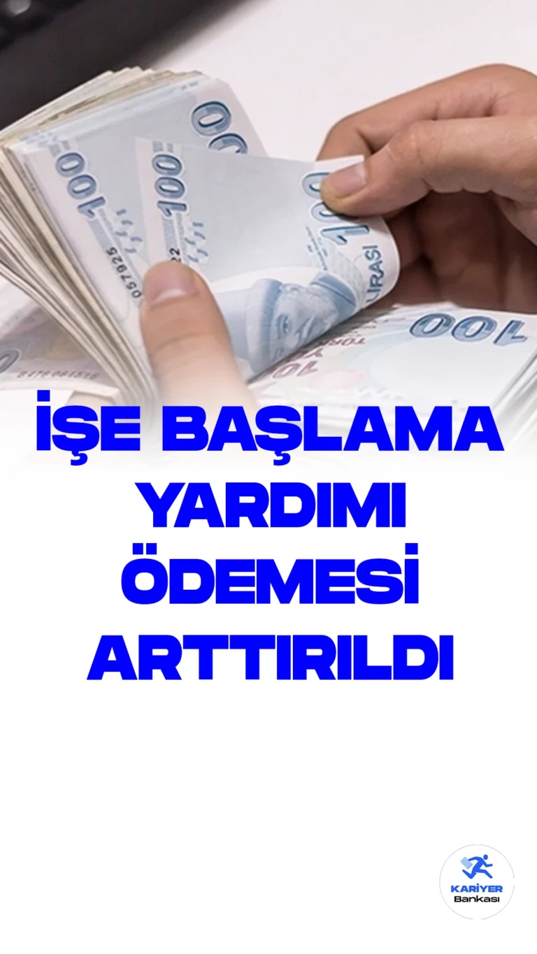 İşe Başlama Yardımı 4 Bin 471 Lira Oldu.Aile ve Sosyal Hizmetler Bakanı Mahinur Özdemir Göktaş, sosyal yardım alan vatandaşlara yönelik önemli bir açıklama yaptı. Göktaş, Türkiye İş Kurumu (İŞKUR) işbirliğiyle sunulan "İşe Başlama Yardımı"nın bu yıl büyük bir artışla verileceğini duyurdu. Geçtiğimiz yıl 2 bin 157 lira olarak ödenen yardım miktarı, bu yıl 4 bin 471 lira olarak faydalanıcılara ulaşacak.