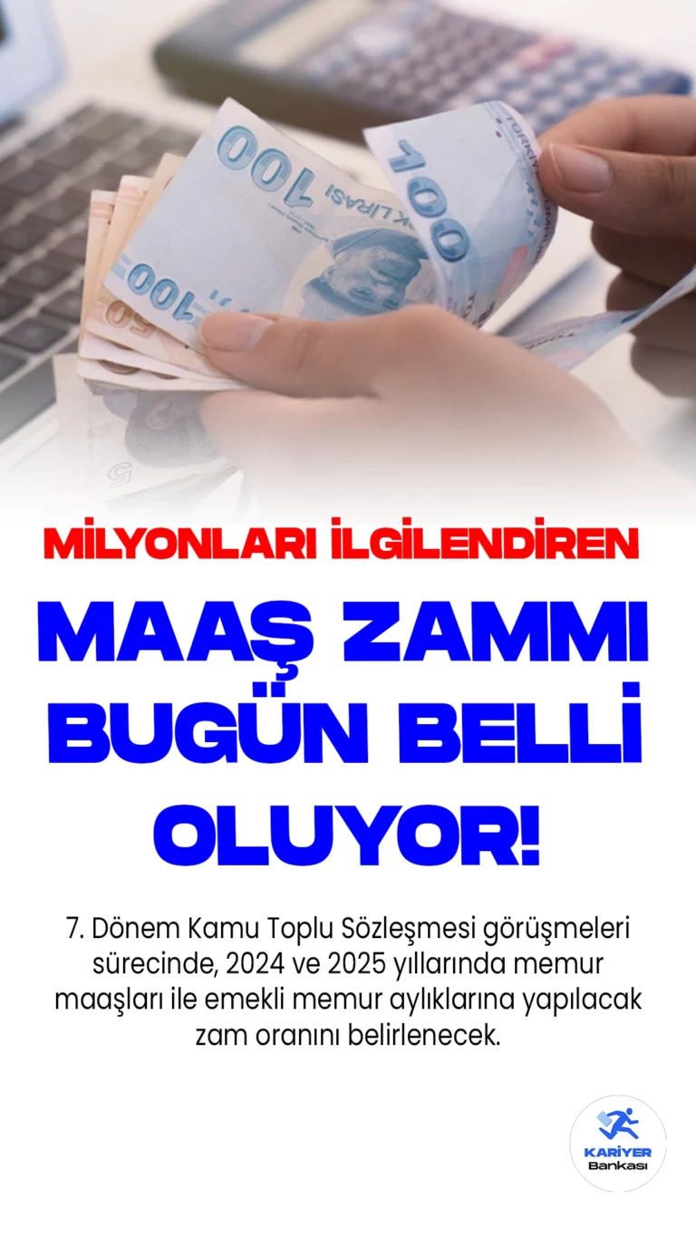 Memur ve Memur Emeklisi Maaş Zam Oranları Bugün Netleşiyor.Bugün saat 10.00'da gerçekleşecek olan toplantıyla birlikte, memur zammı konusu Kamu Görevlileri Hakem Kurulu'nun gündeminde yer alacak. Milyonlarca kamu çalışanını doğrudan ilgilendiren bu toplantıda, 2024-2025 yılları için belirlenecek olan zam oranları açıklanacak.