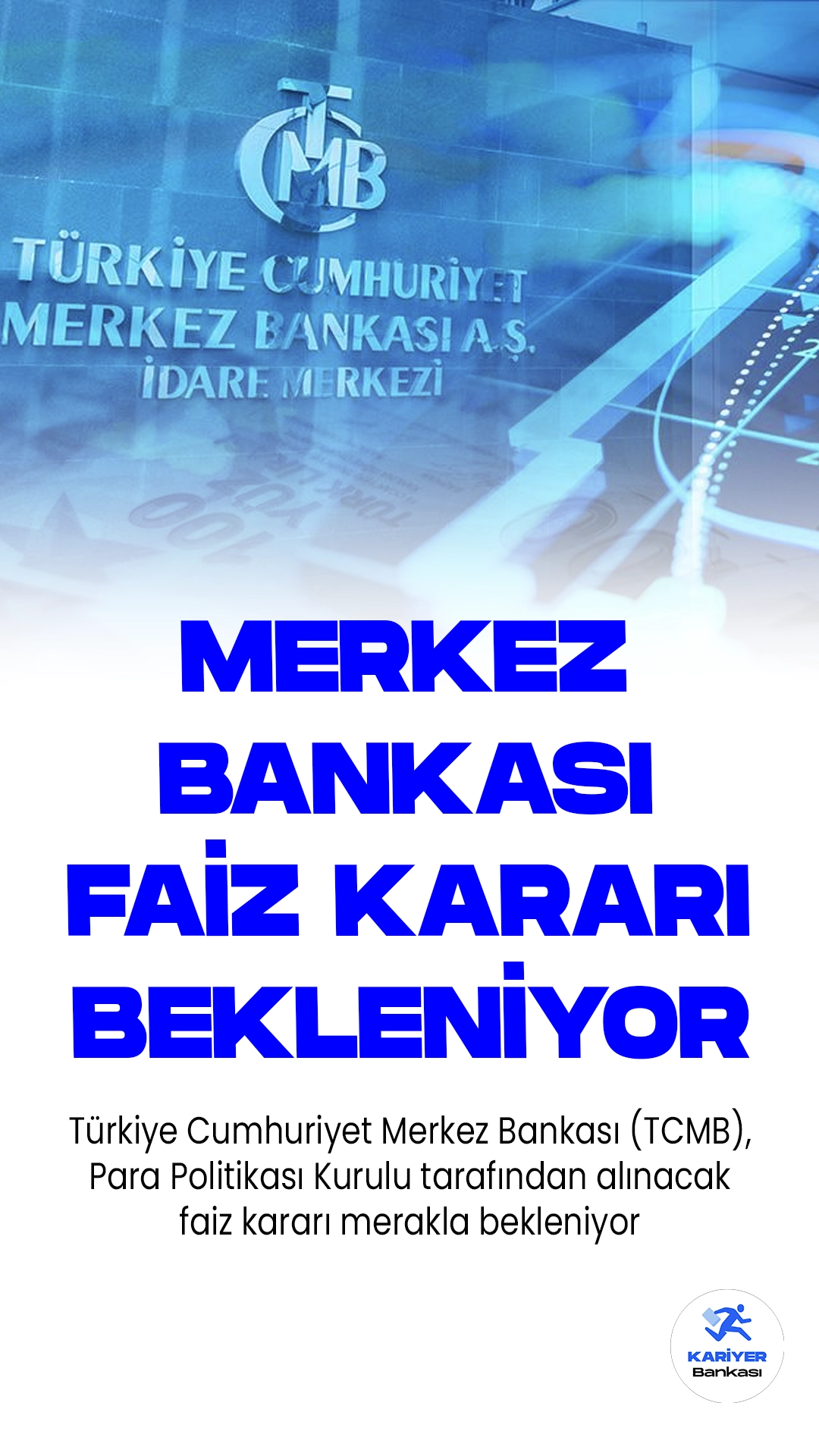 Merkez Bankası Faiz Kararı Bekleniyor.Türkiye Cumhuriyet Merkez Bankası (TCMB), Para Politikası Kurulu tarafından alınacak faiz kararı merakla bekleniyor. TCMB, Merkez Bankası Başkanı Hafize Gaye Erkan'ın liderliğindeki kurul, 24 Ağustos Perşembe günü toplanacak.