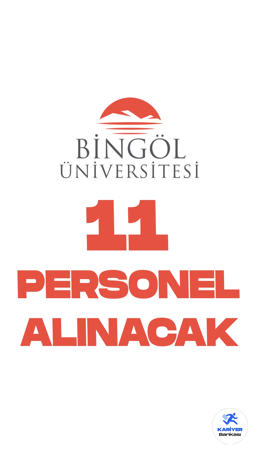 Bingöl Üniversitesi personel alımı duyurusu yayımlandı. İlgili alım duyurusuna göre, Bingöl Üniversitesine destek personeli, koruma ve güvenlik görevlisi, büro personeli ve mühendis ünvanlarında 11 sözleşmeli personel alımı yapılacak. Başvurular 11 Eylül itibarıyla alınacak. Başvuru yapacak adayların şartları sağlaması gerekmektedir.